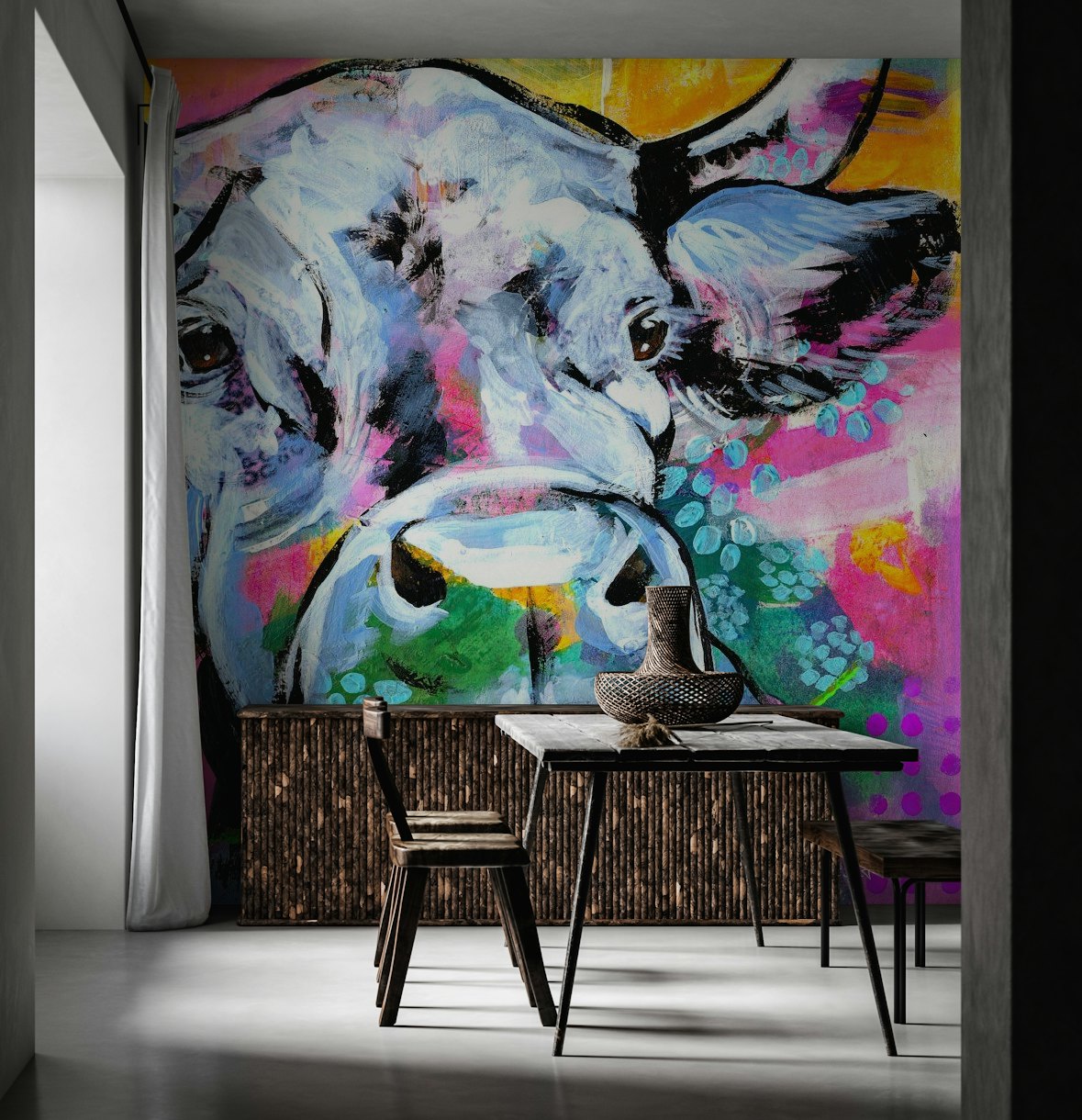 Fancy Cow Colorful Art wallpaper