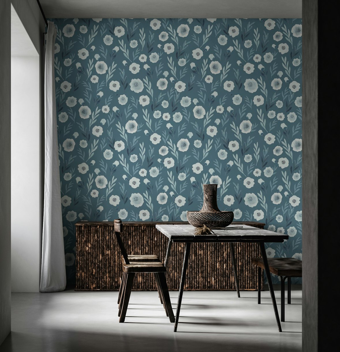 Blue Blooms wallpaper