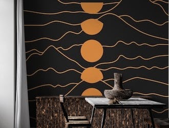 Moon Phases Mountains Black