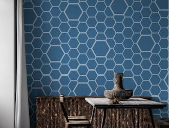 Honeycomb Blue Grid