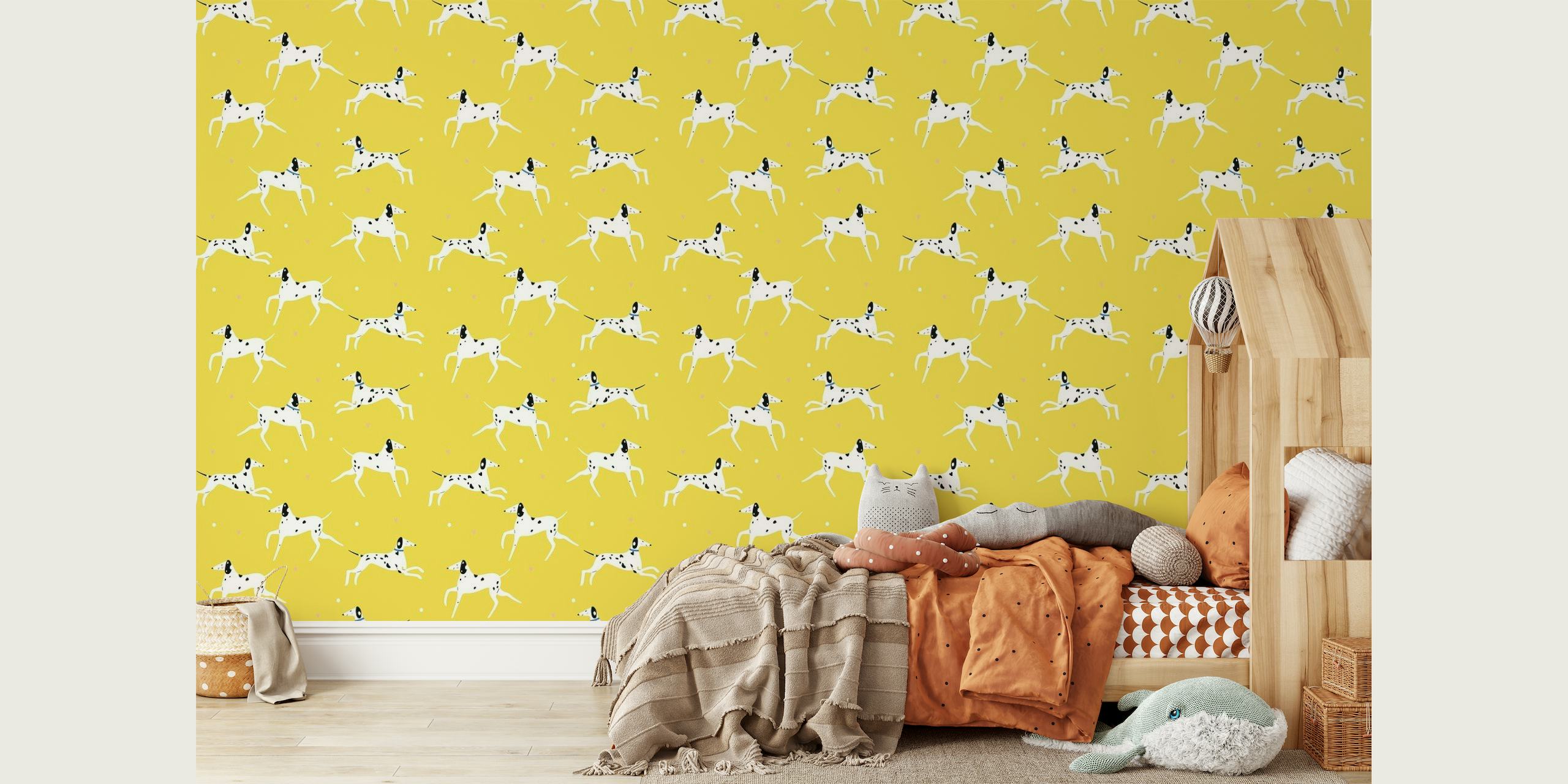 Happy Dalmatians Yellow papel de parede