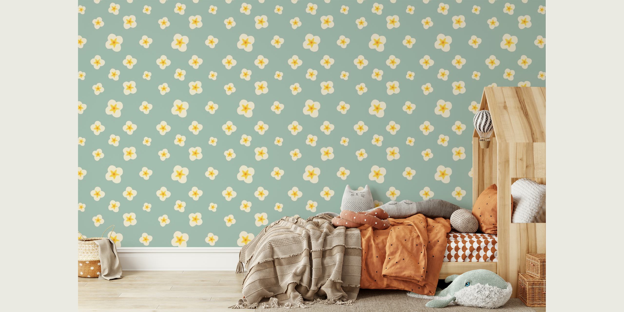 Cute Daffodil Blue Cadet wallpaper