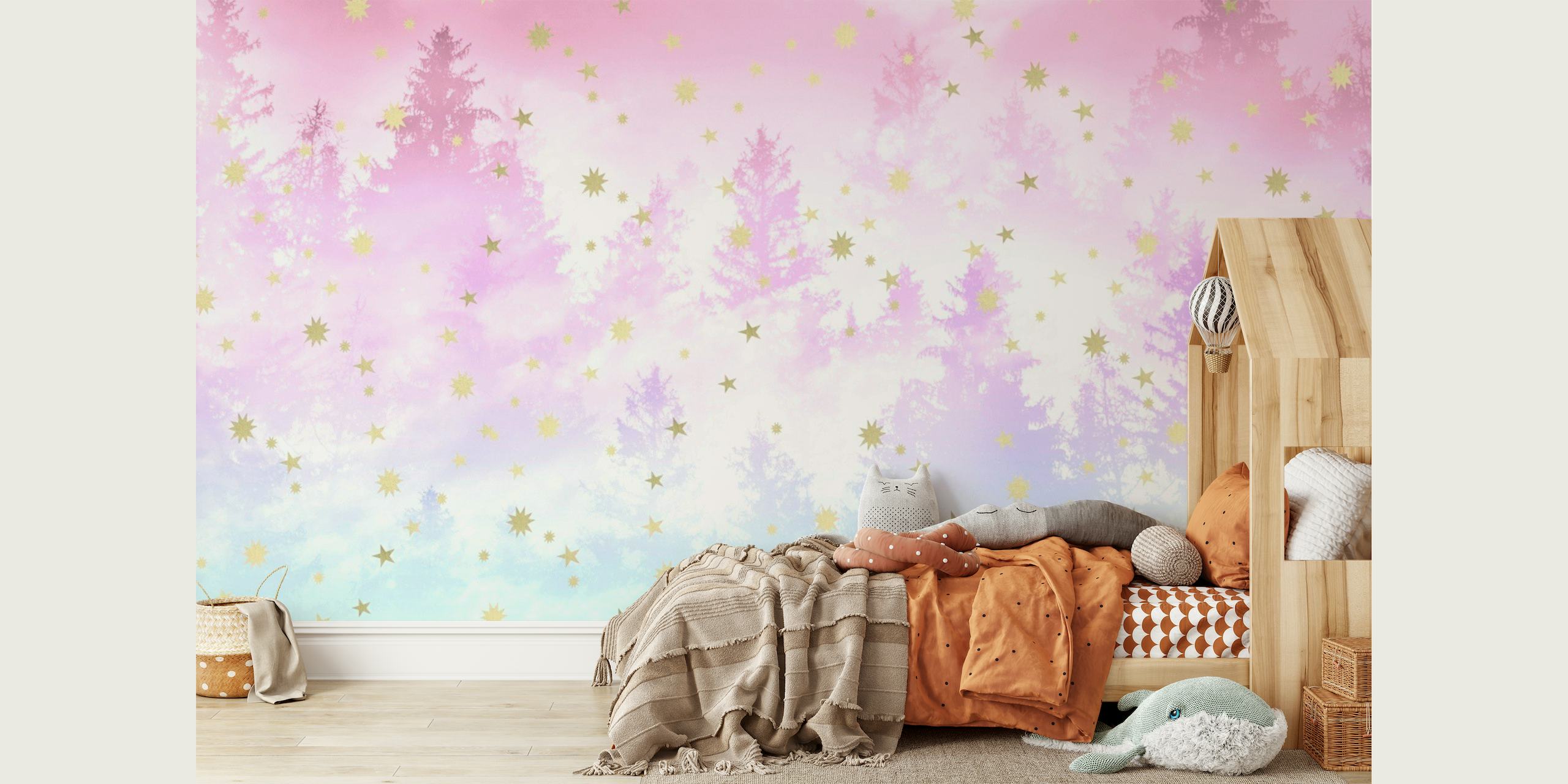 Starry Unicorn Pastel Forest 1 papel de parede