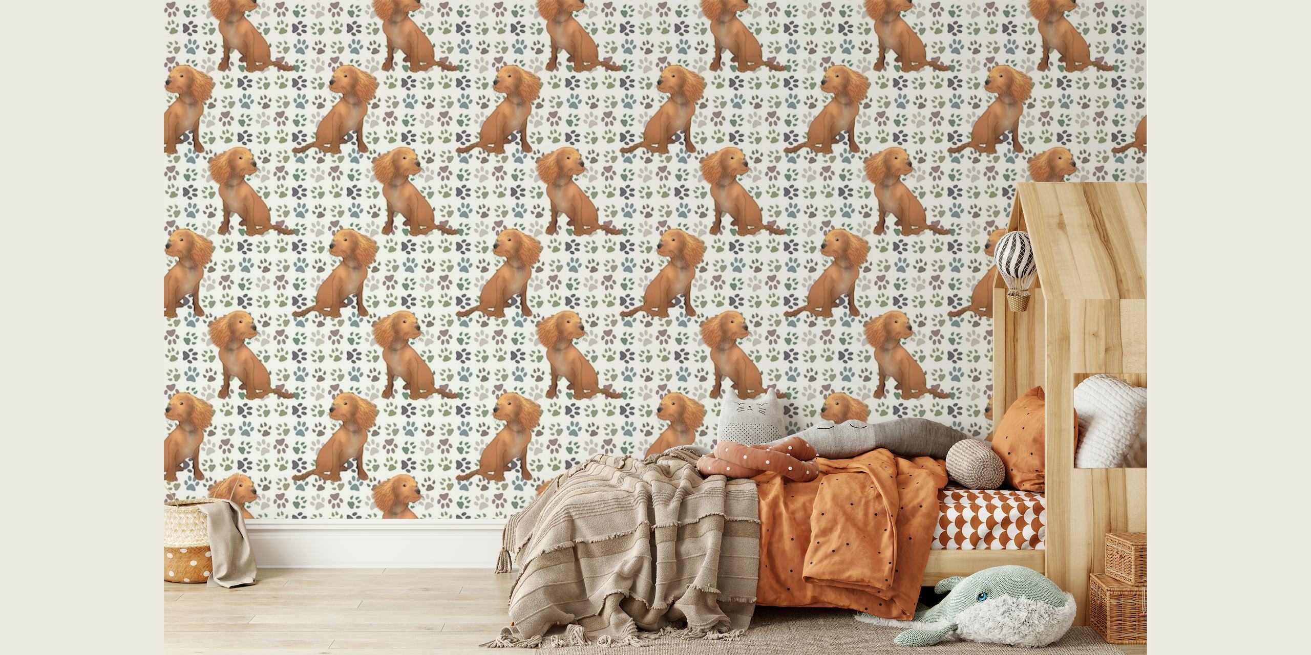 Cocker Puppy on Grey Paws papel de parede