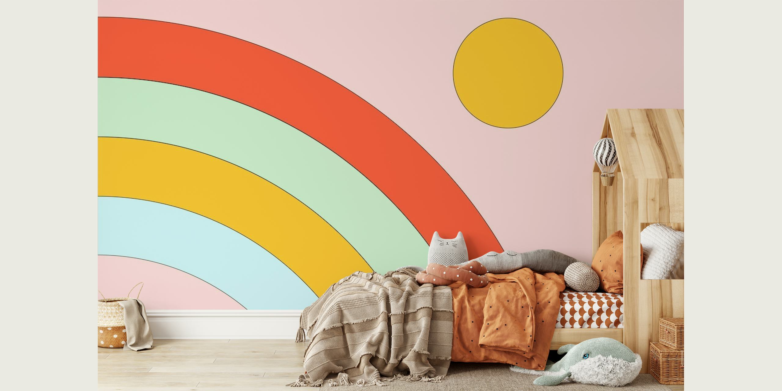 Colorful Retro Rainbow papel de parede