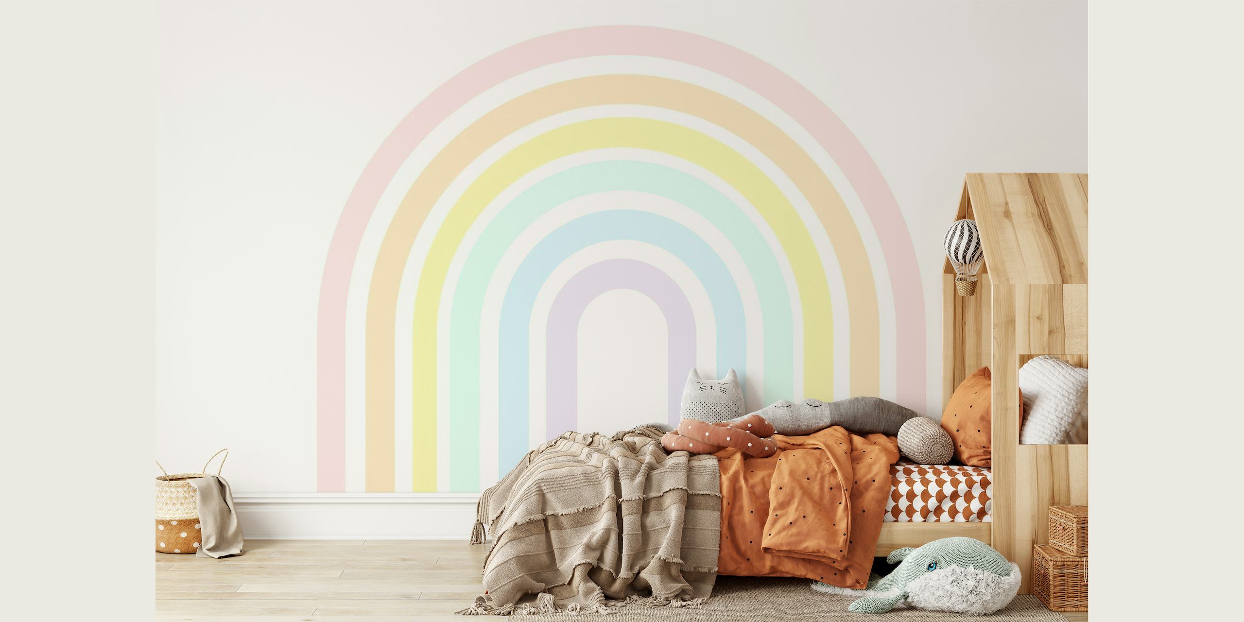 Dreamy Soft Pastel Rainbow Mural papel de parede
