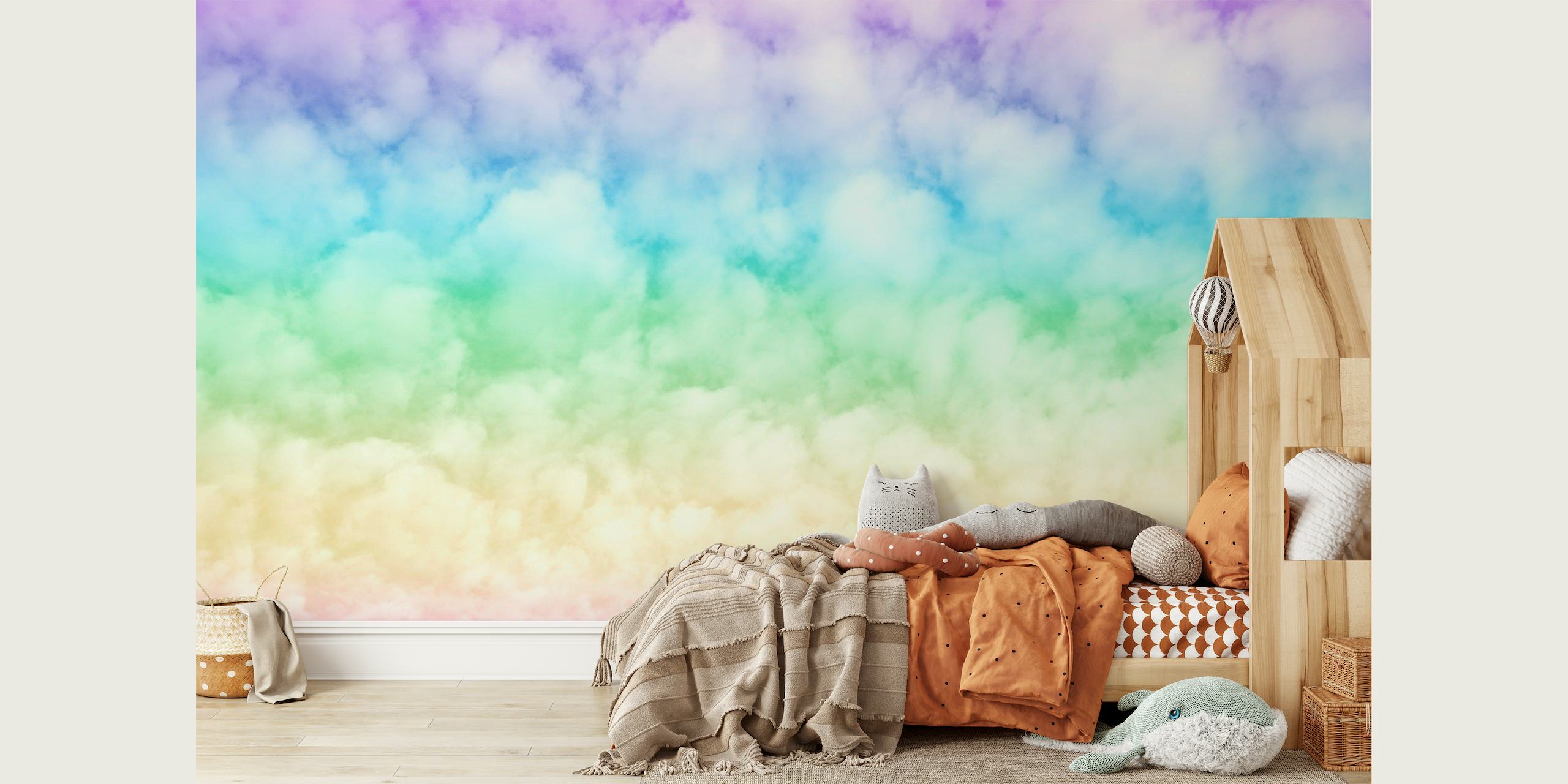 Unicorn Rainbow Clouds 2 behang