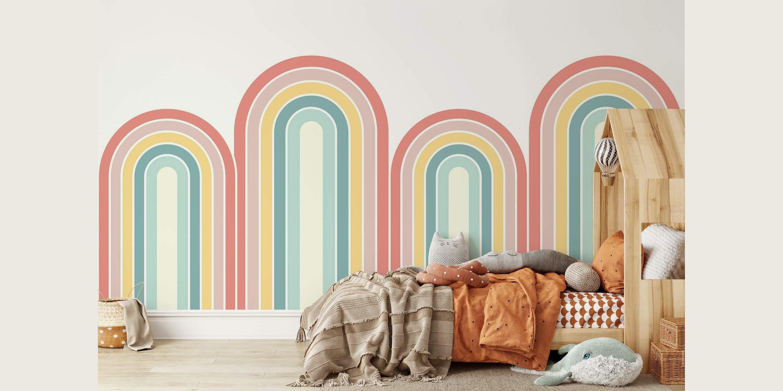 Rainbow Nursery Joy papel de parede