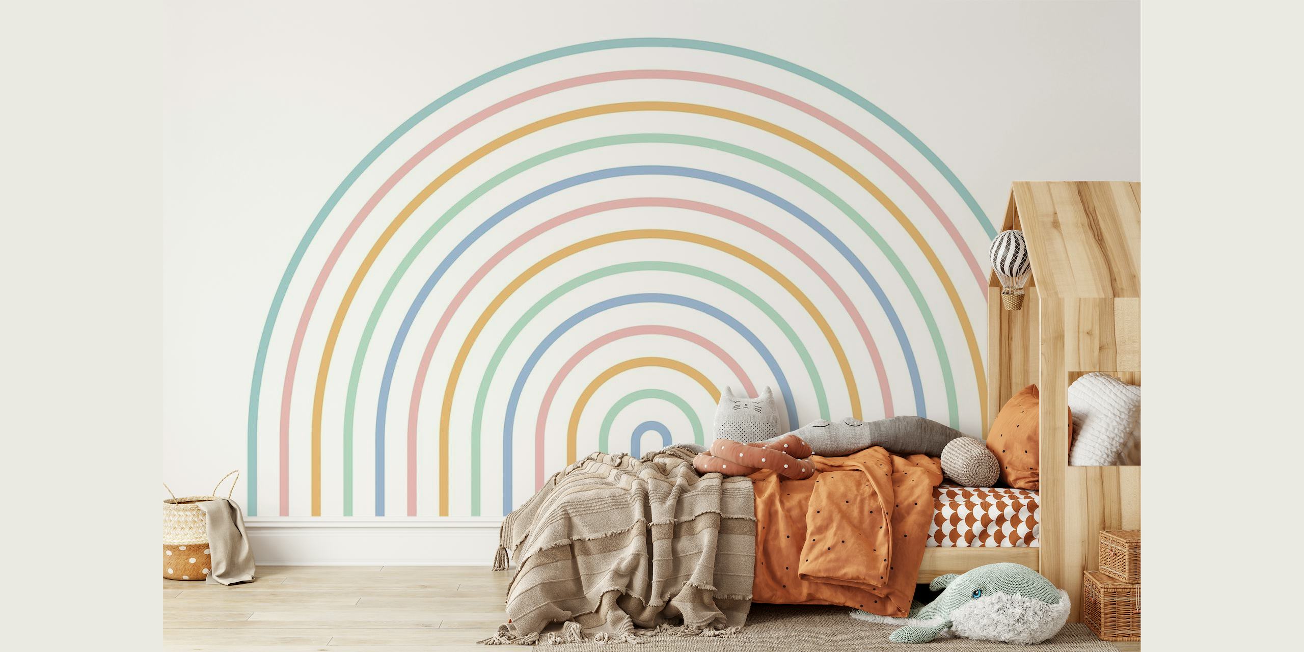 Minimalist Pastel Rainbow behang