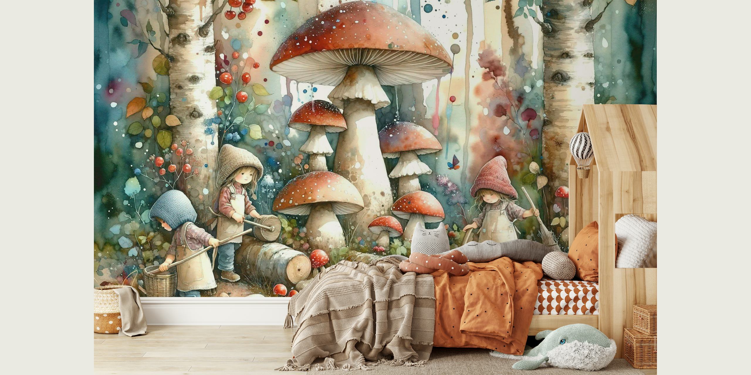 Enchanted Forest Whimsy in Watercolor Dreams wallpaper