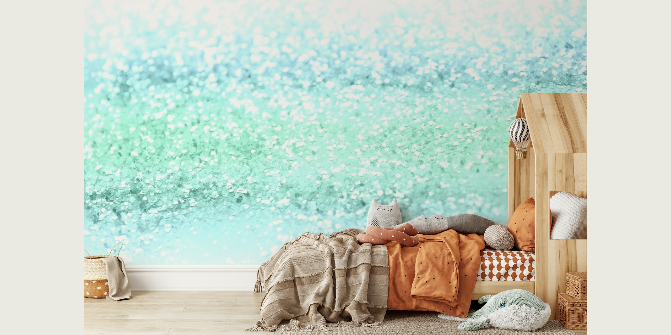 Aqua Seafoam Ocean Glitter 1 wallpaper