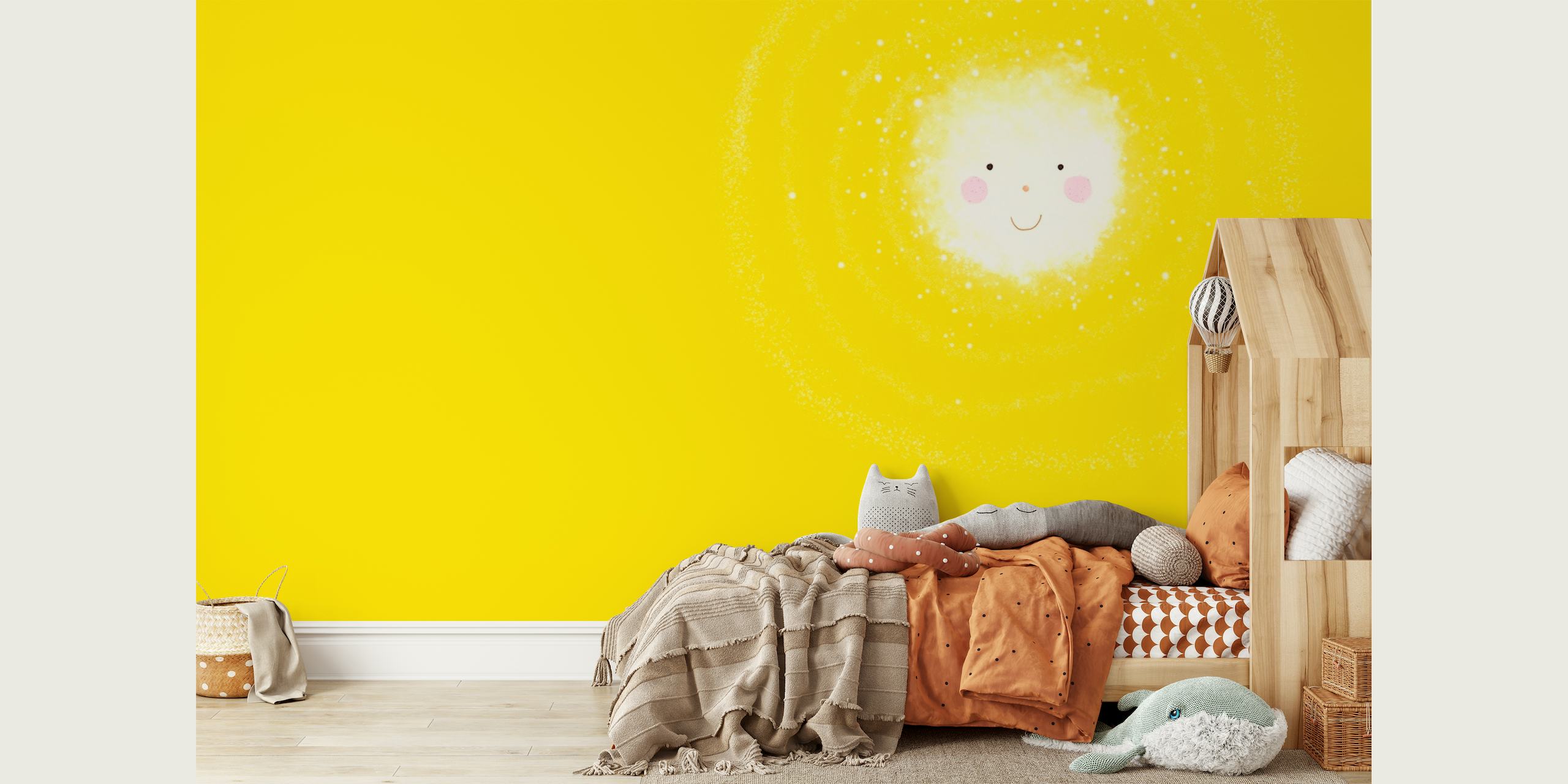 Happy sun mural wallpaper