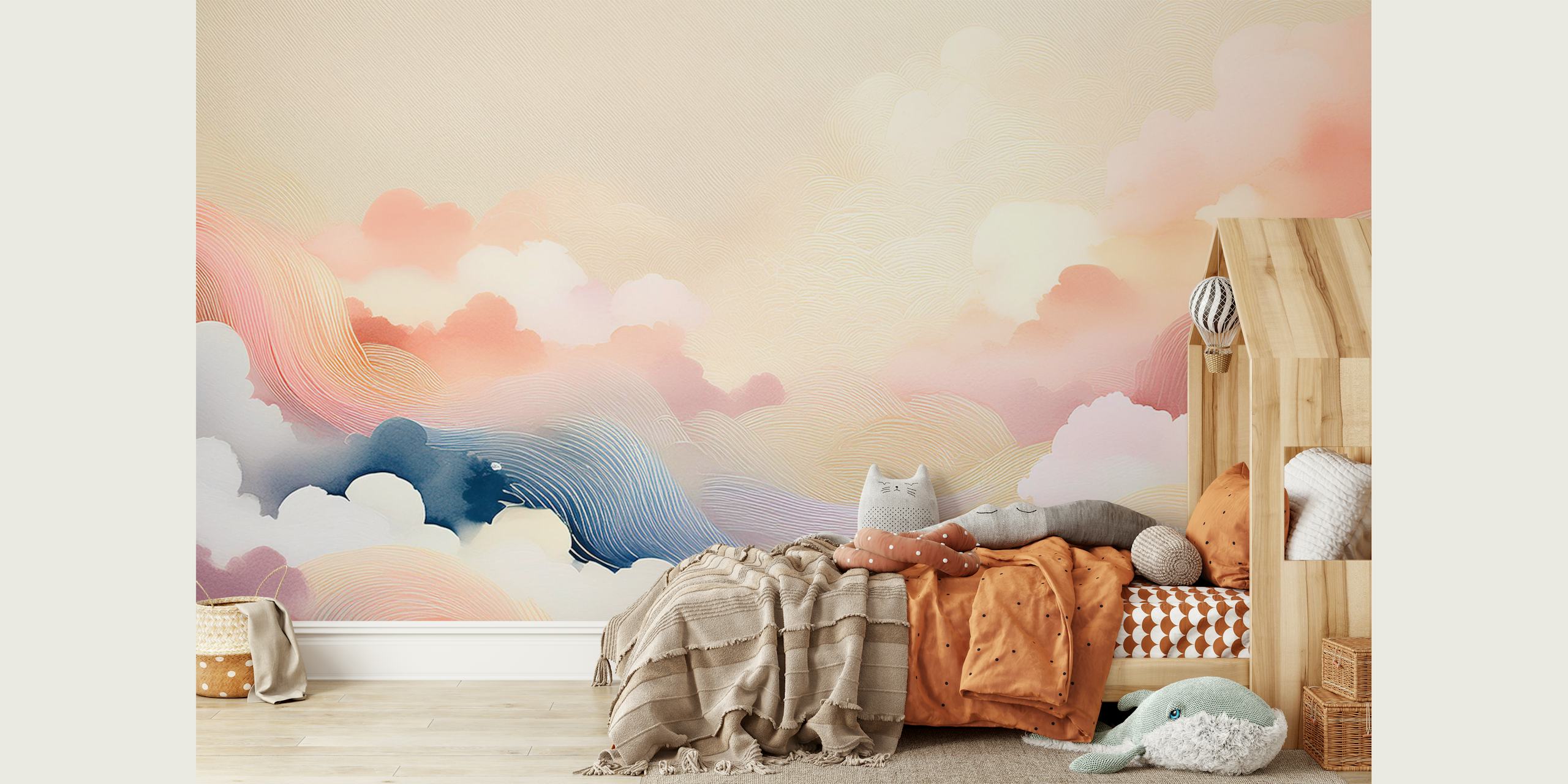 Papier peint Blissful Skytones dans une pièce confortable