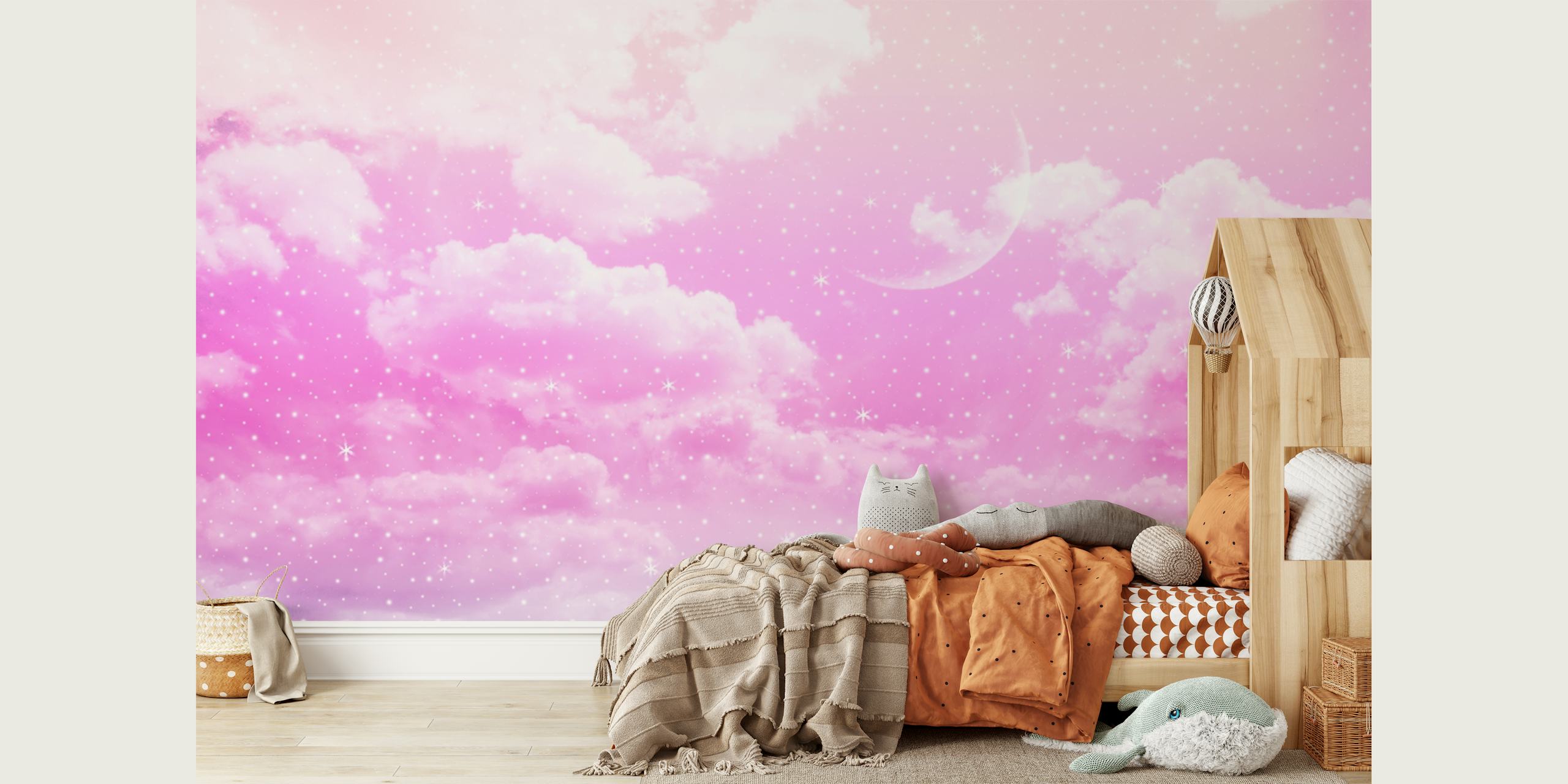 Carta da parati Dreamy Clouds in una stanza moderna