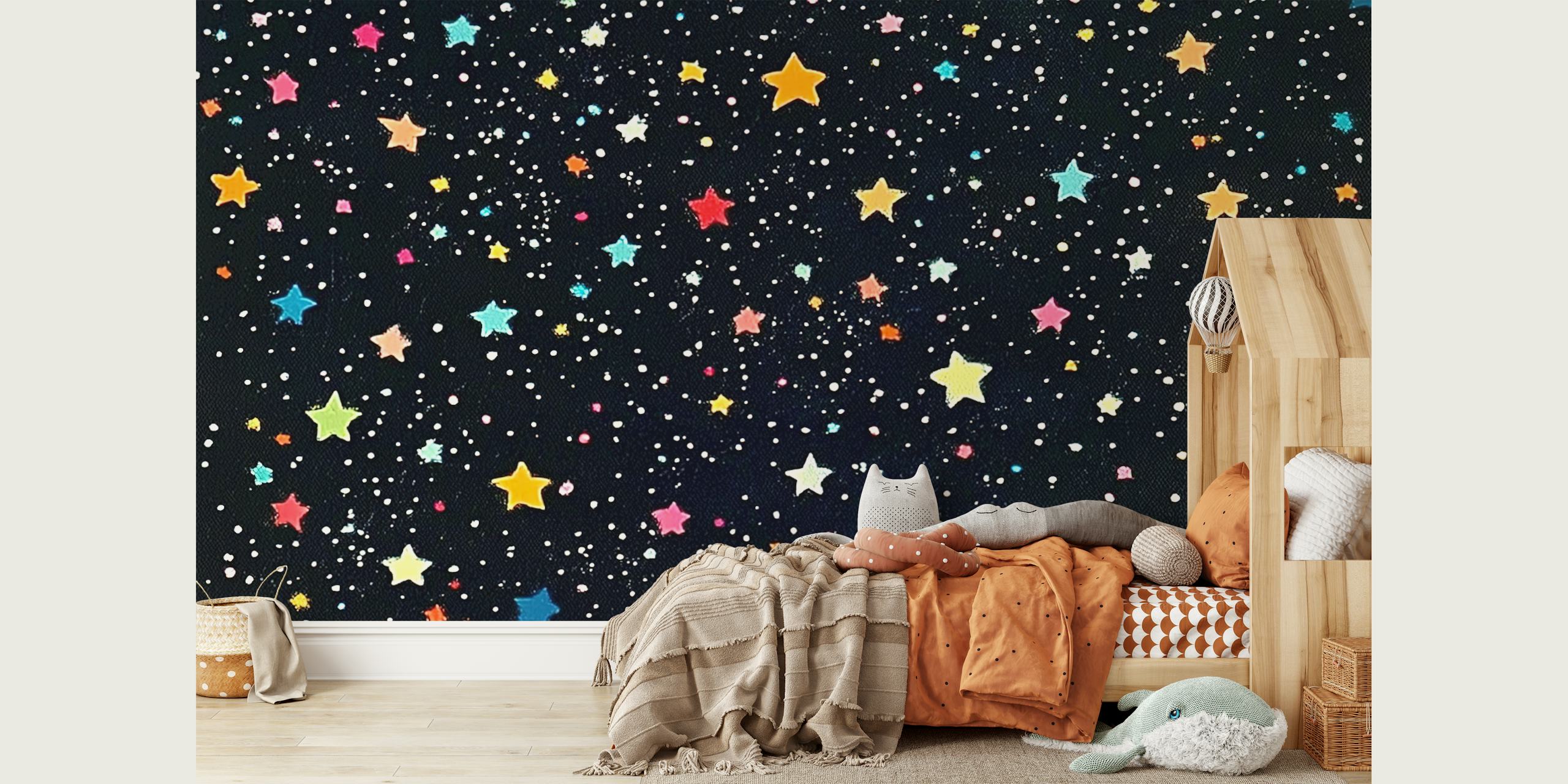 Colorful Tiny Star wallpaper in a room