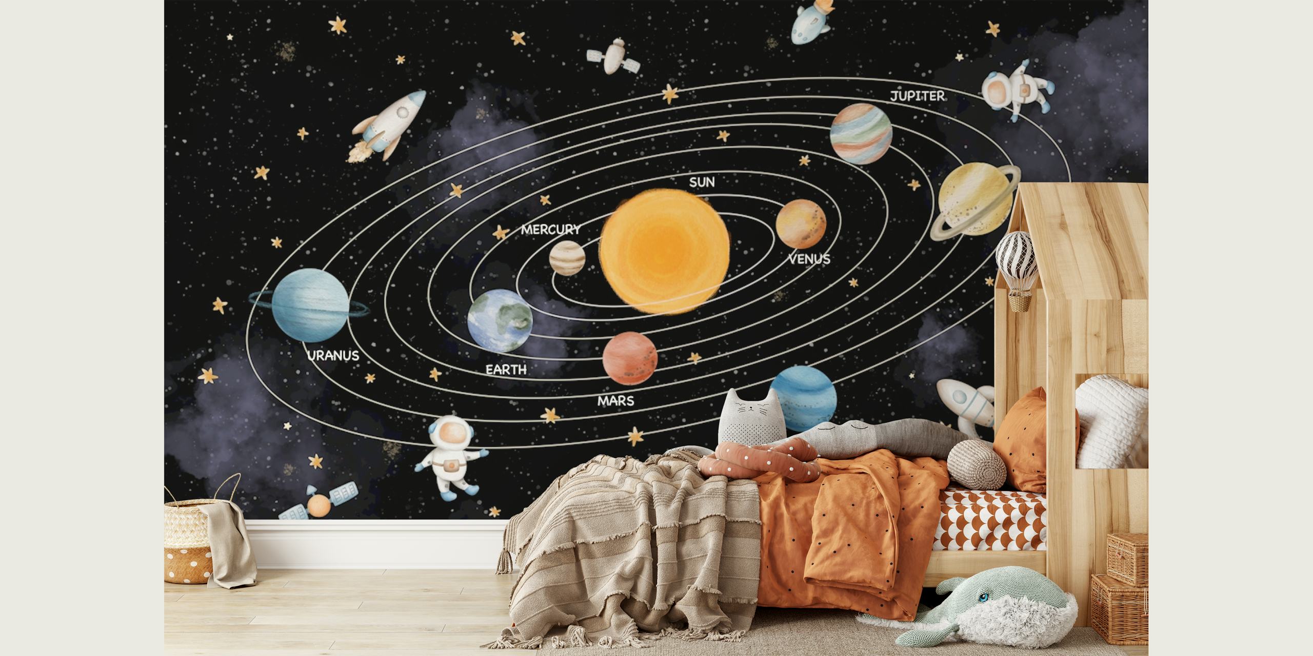 Galactic Learning wallpaper in una stanza elegante