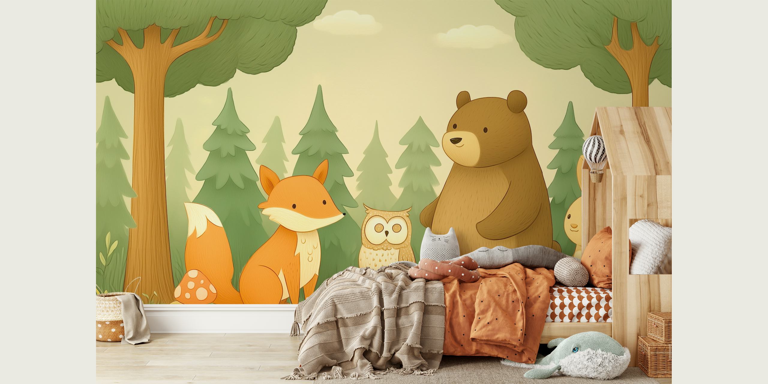Tapete mit Adorable Forest Animals