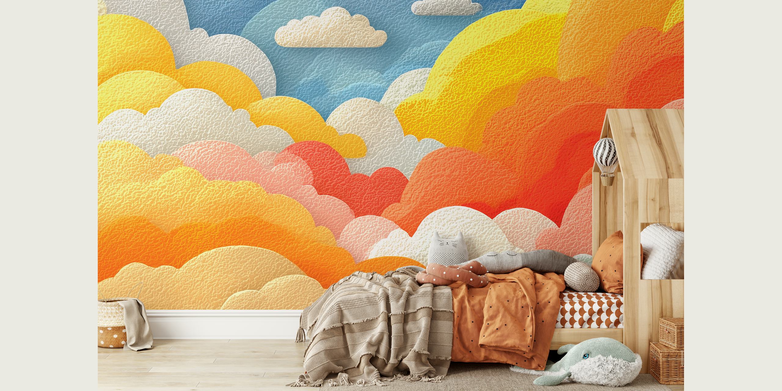 Sunlit Cloud Fantasy wallpaper in a room