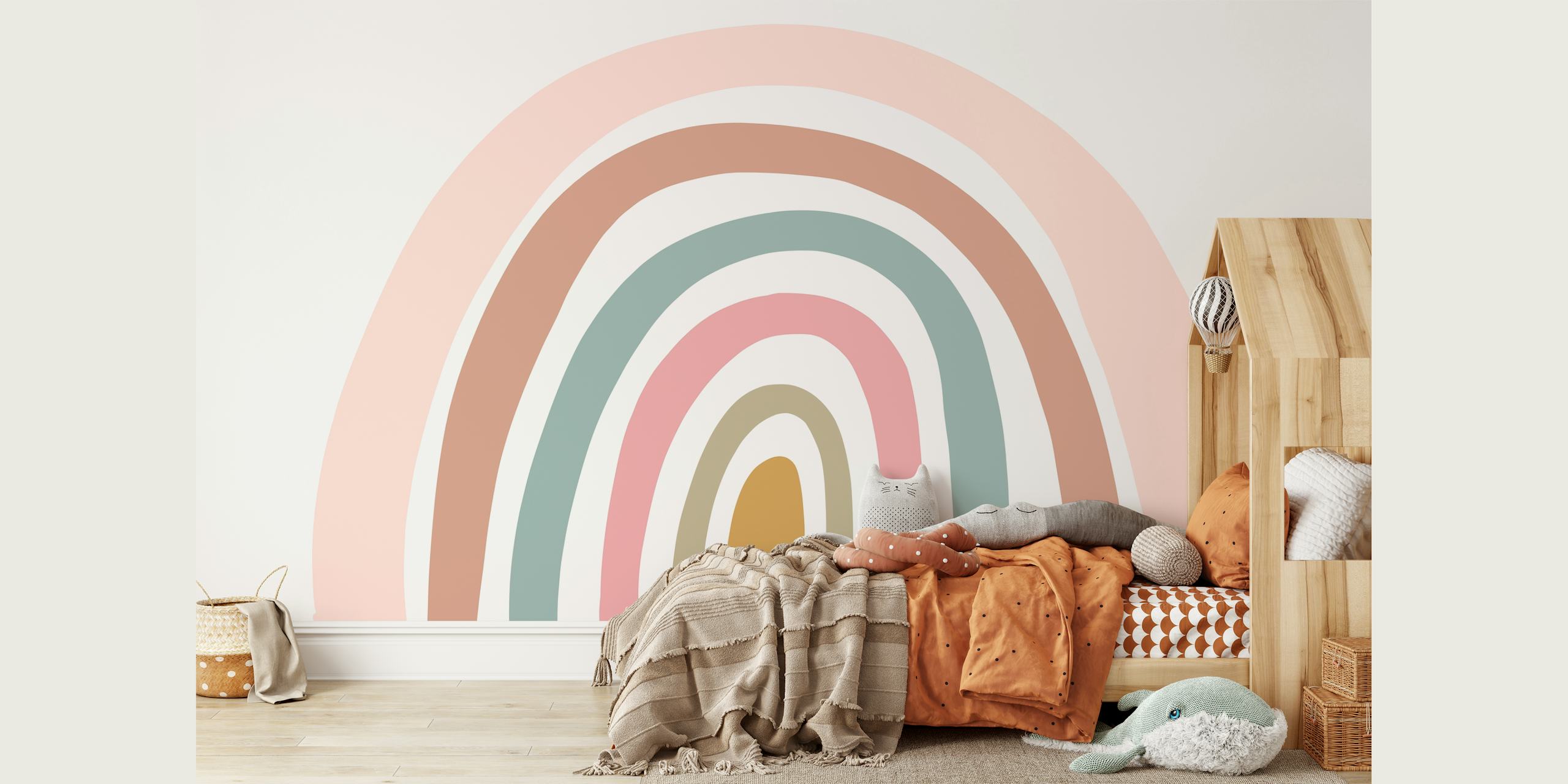 Pastel rainbow arches in soft colors wallpaper