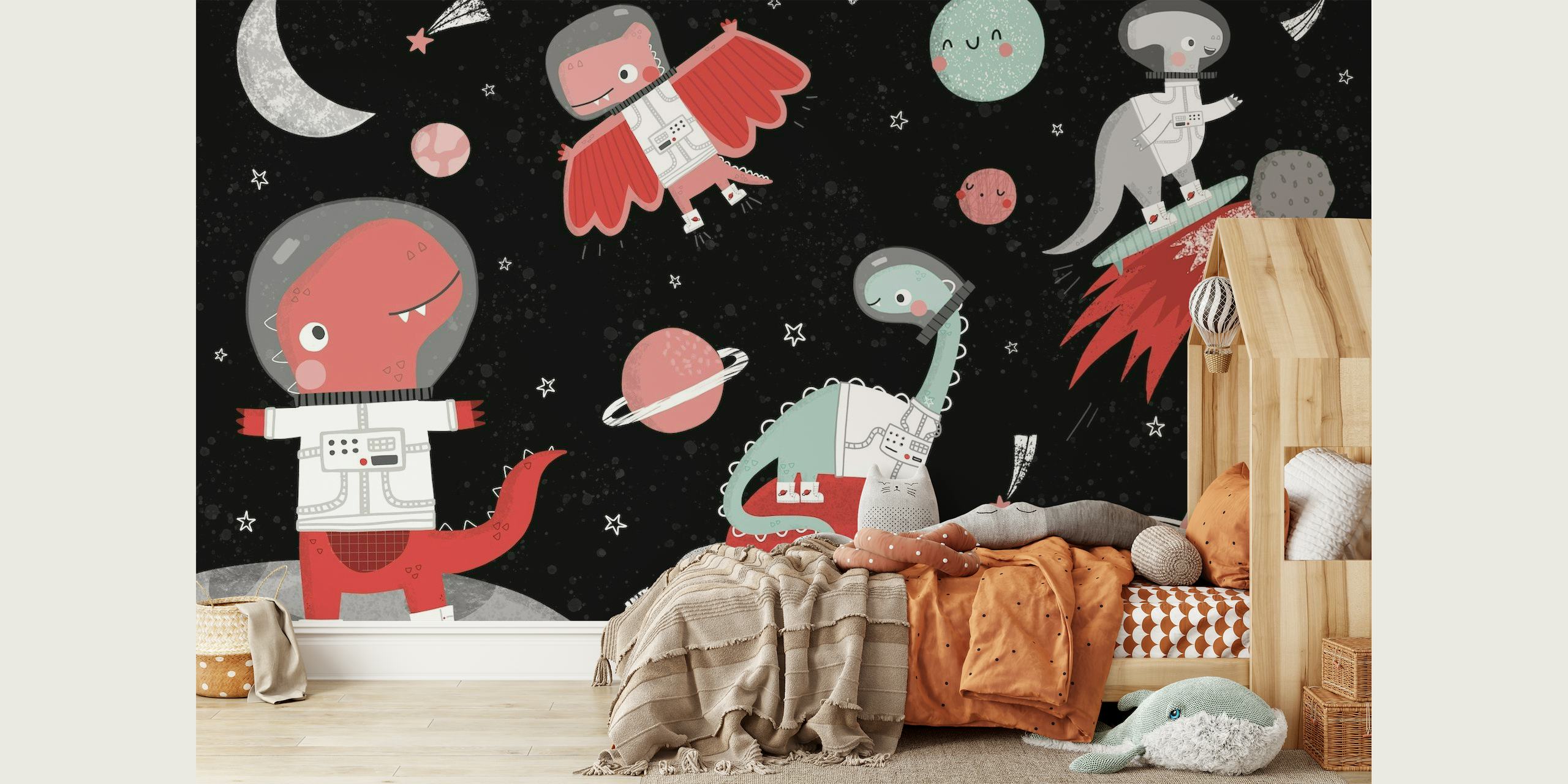 Dinos in space wallpaper