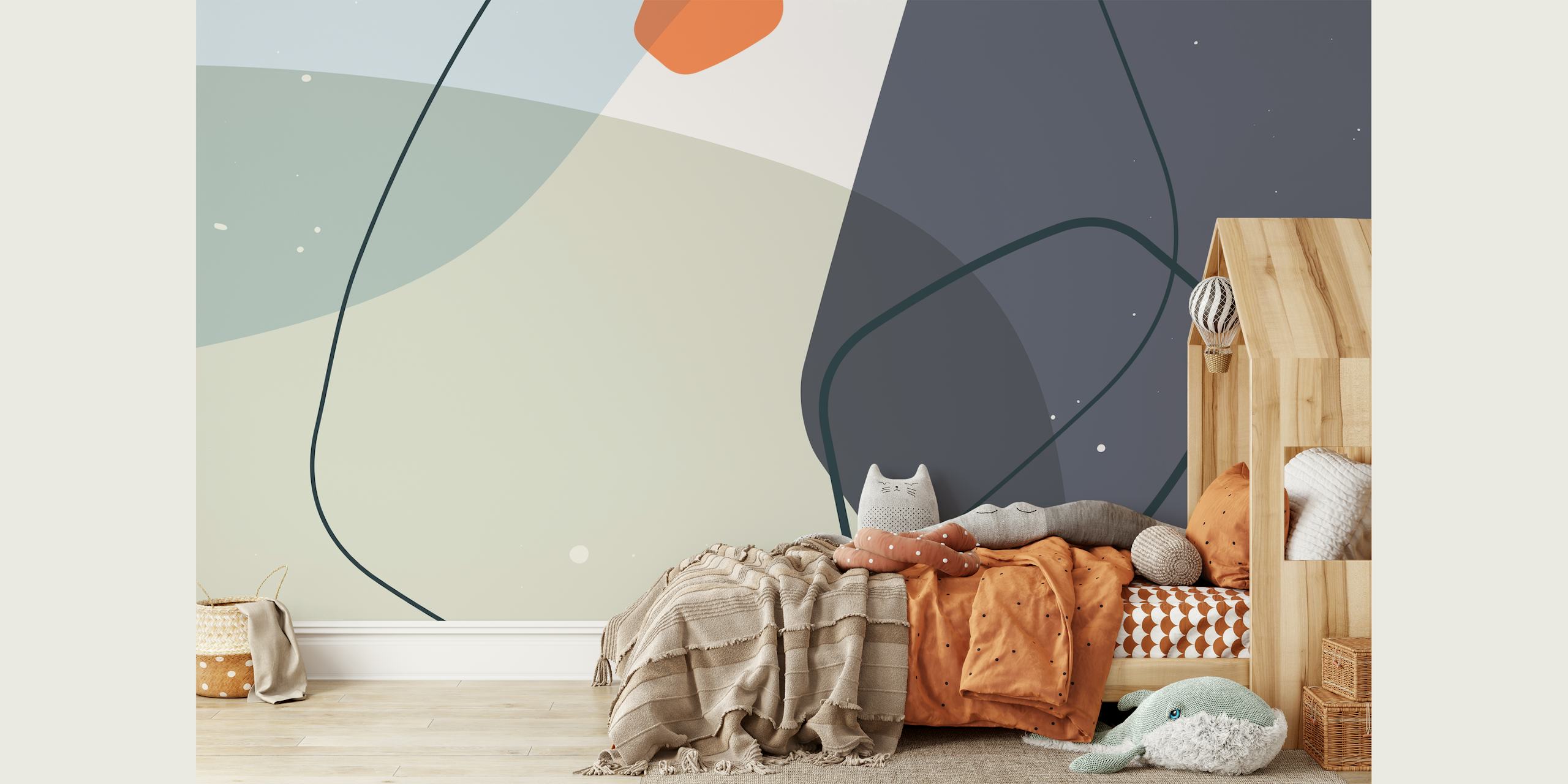 Värikäs ja luova abstrakti taustakuvitus suunniteltu Kids Abstract Playroom