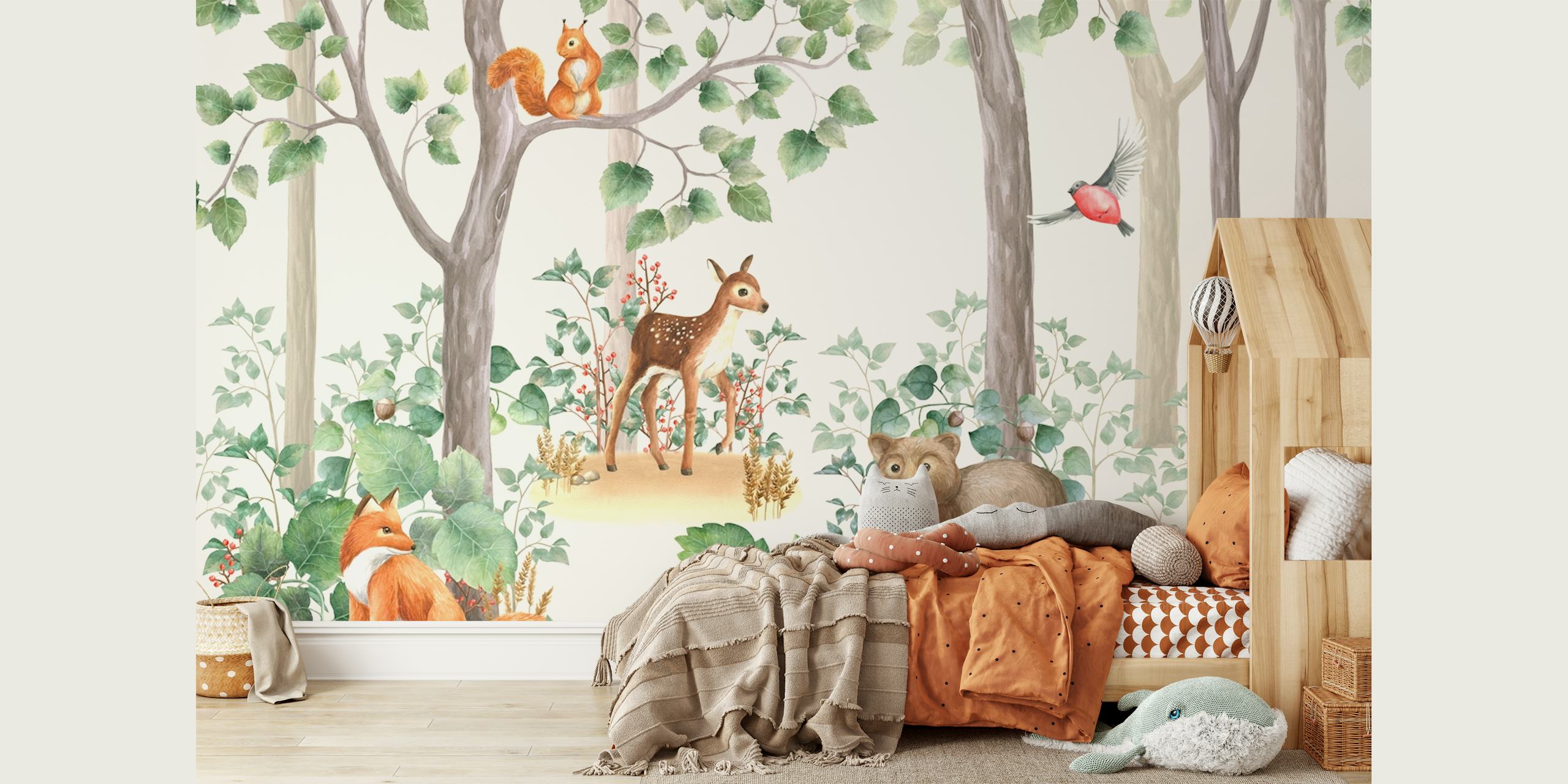 Woodland stories tapetti huoneessa