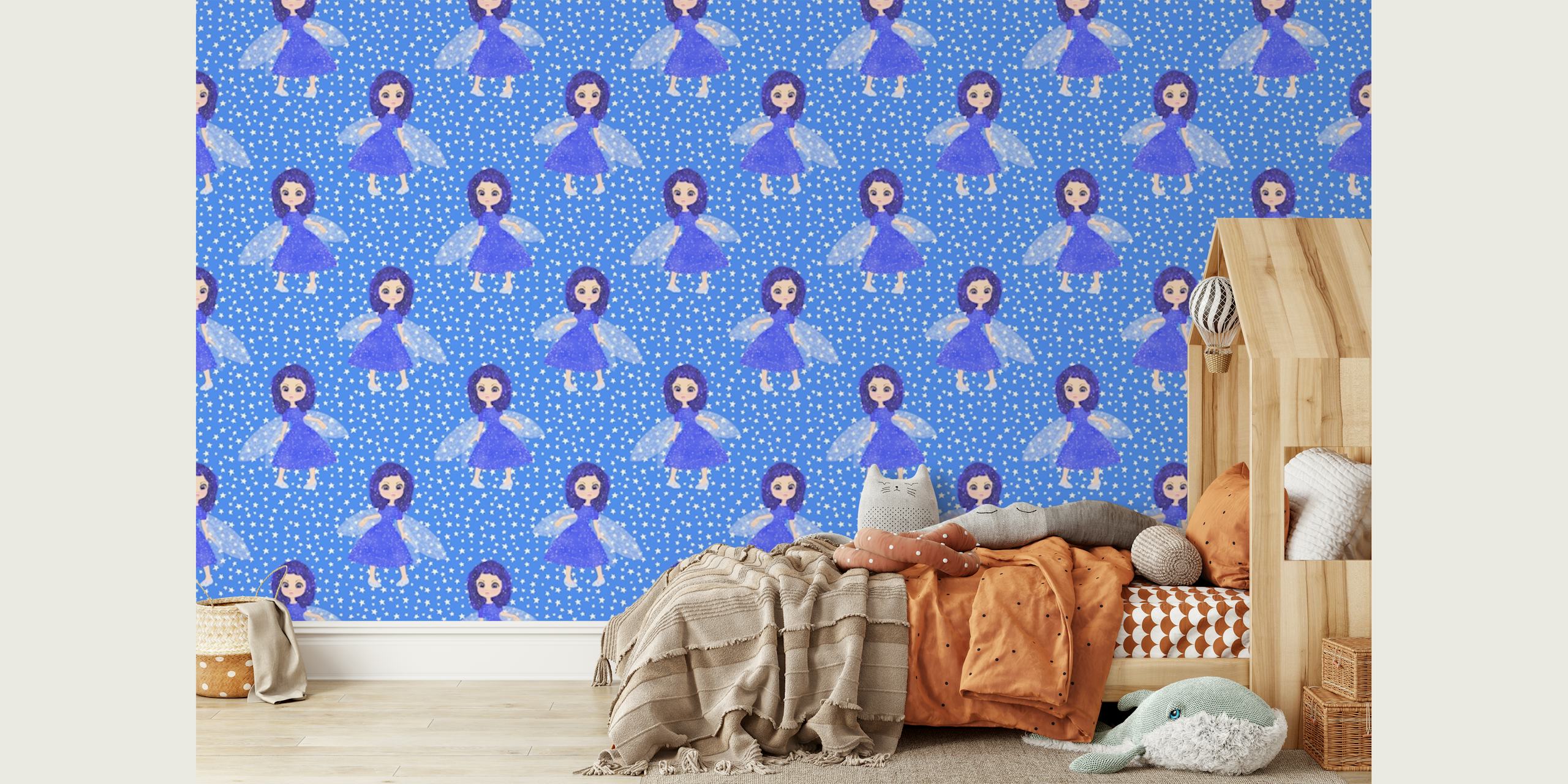 Blue Little Fairy wallpaper pattern