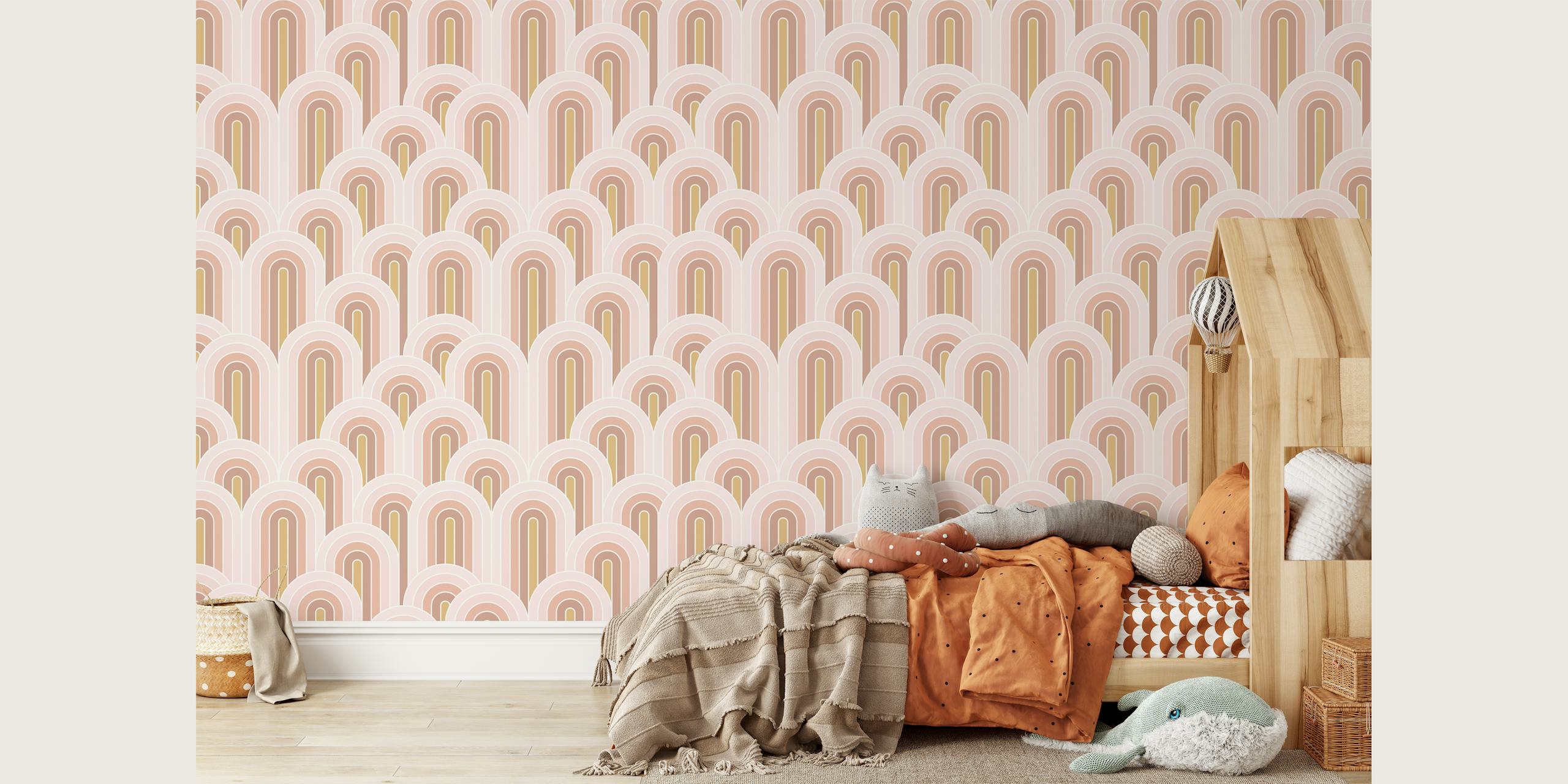 Nursery Rainbows Boho Pastel wallpaper design