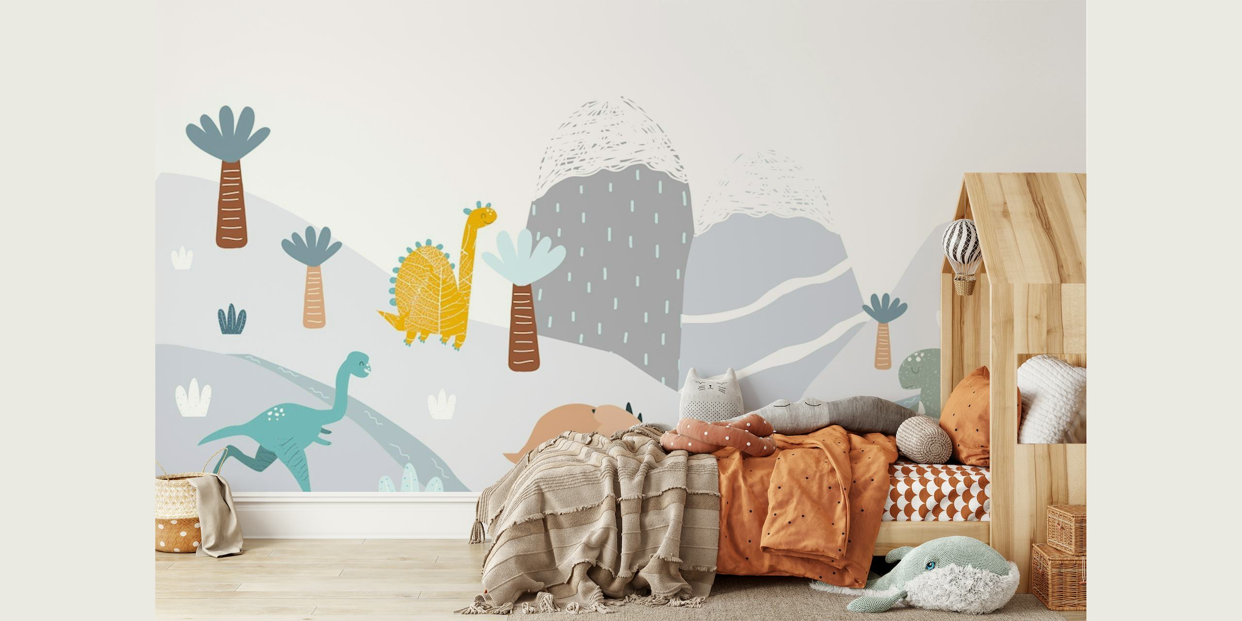 Funny dinosaurs kids wallpaper