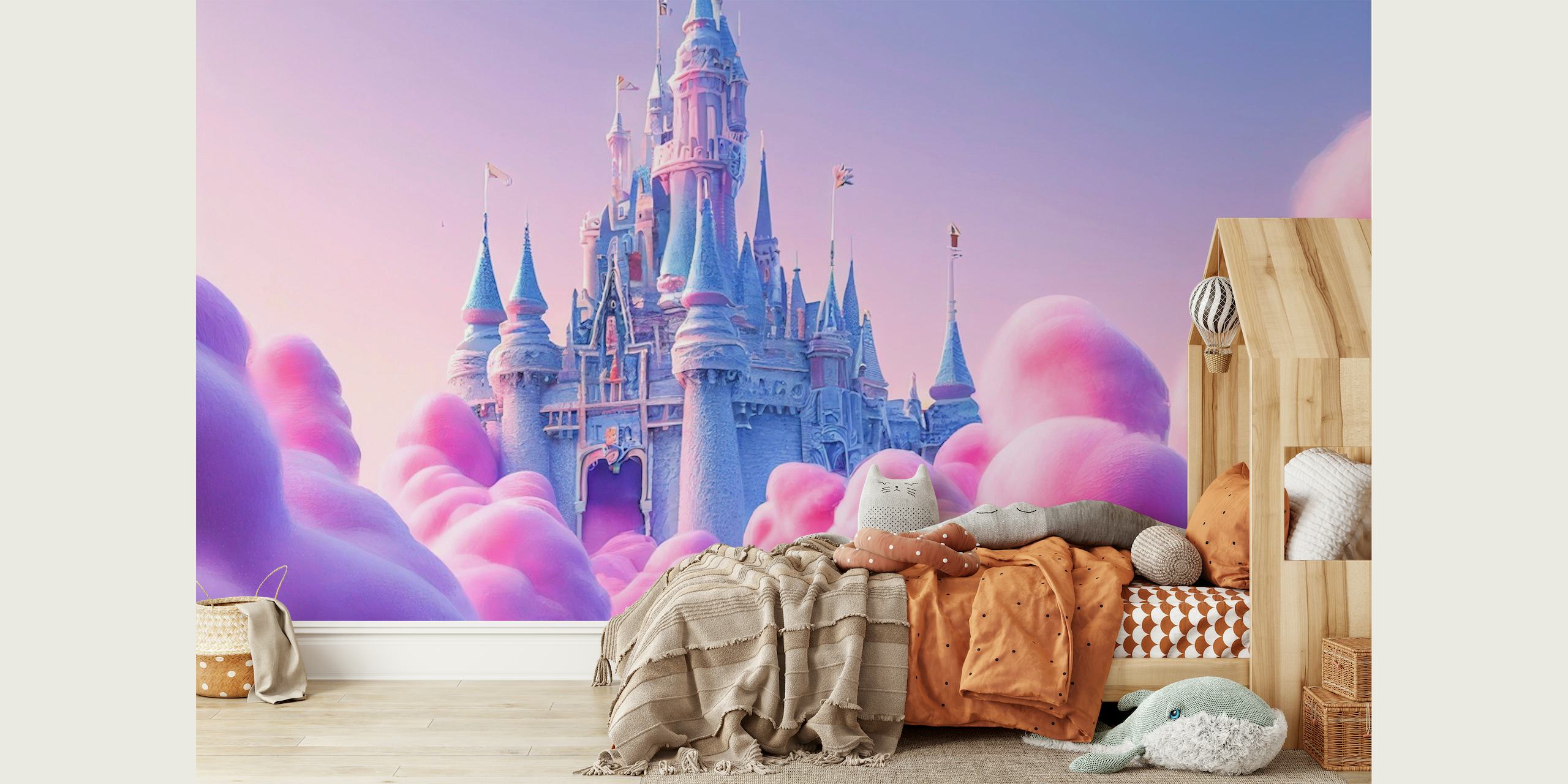 Magical fairy castle behang