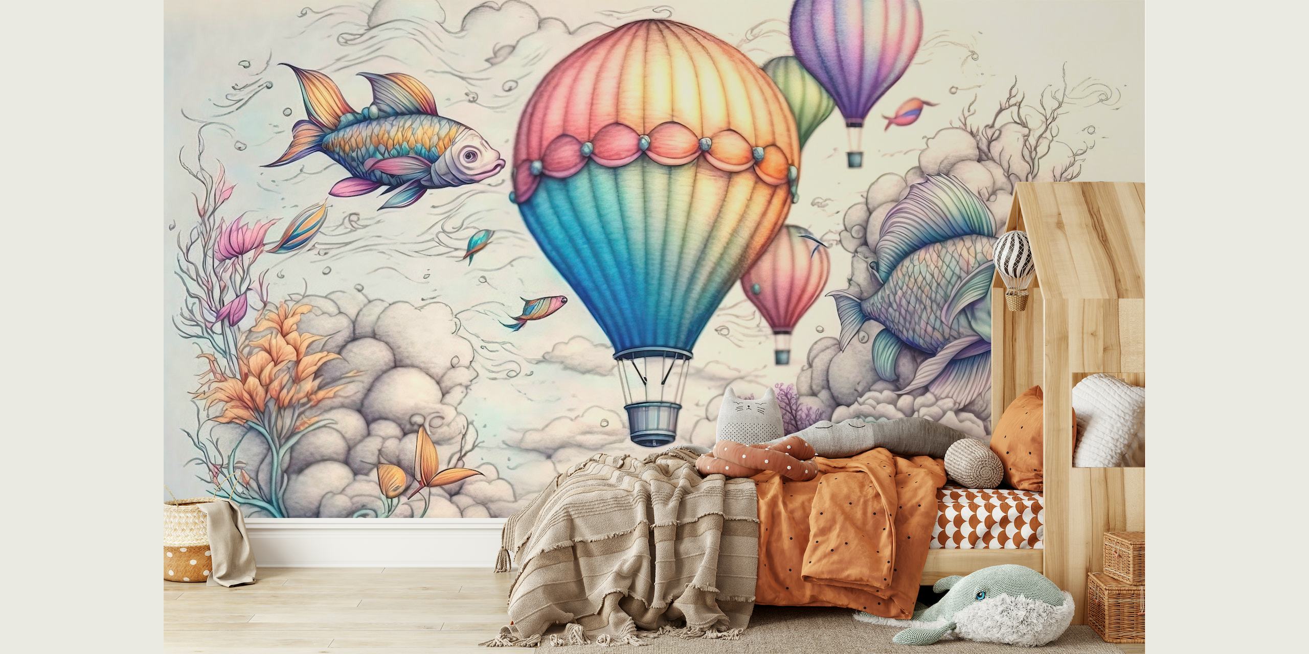 Fish and Ballon wallpaper