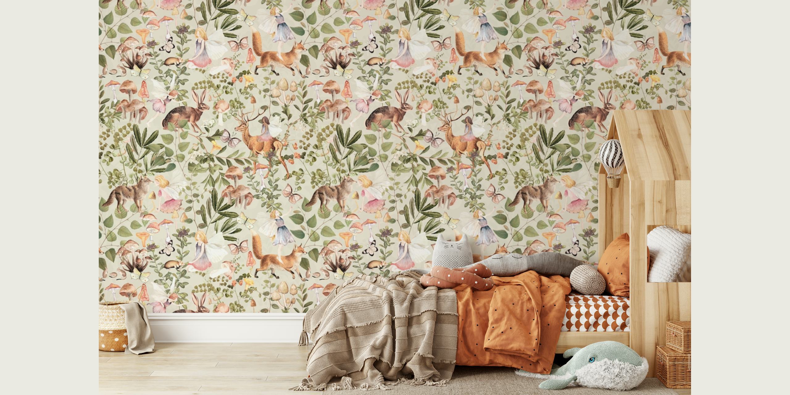 Enchanted Fall Fairy Wild Forest tapet i ett rum