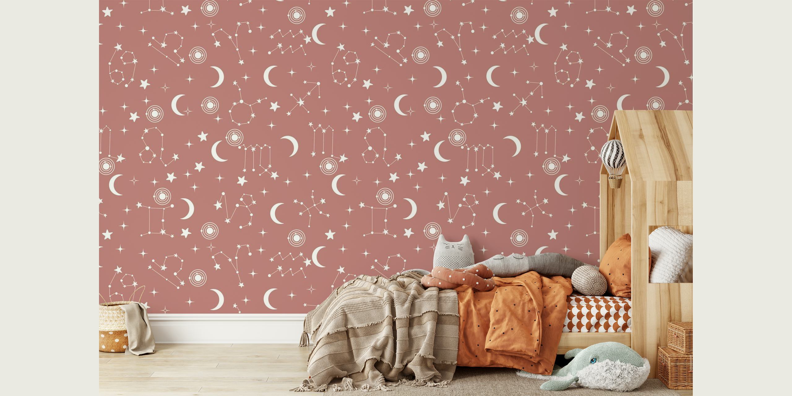 Stars and Constellations Pink behang