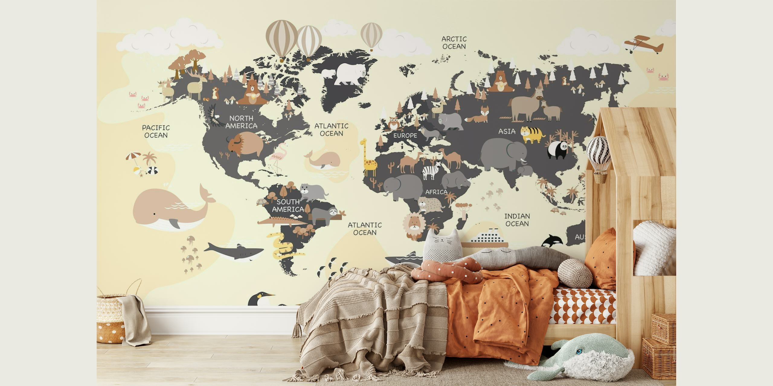Playroom World Map tapet