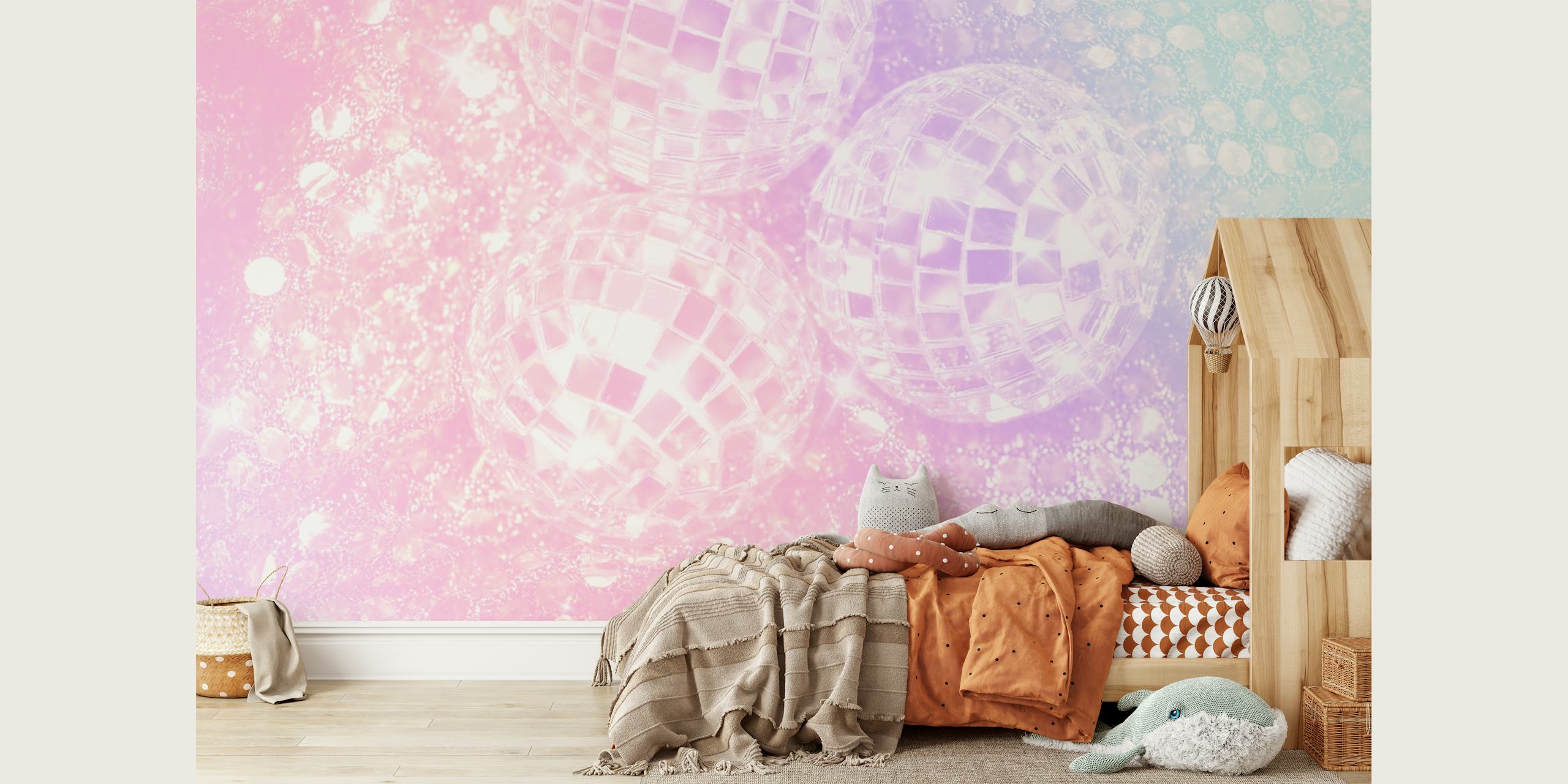 Unicorn Disco Balls tapet i et rom