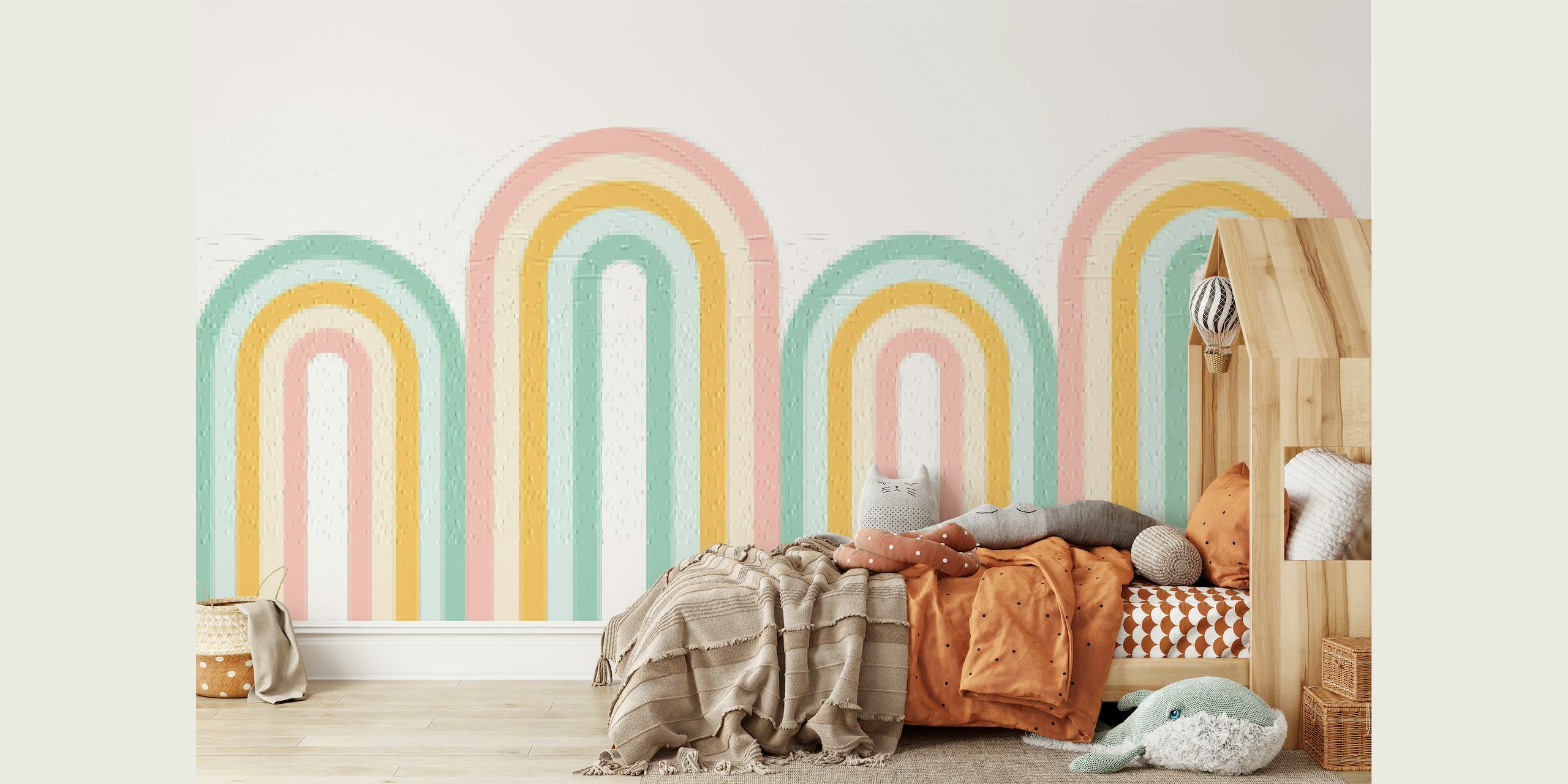 Happy Pastel Rainbows papel de parede