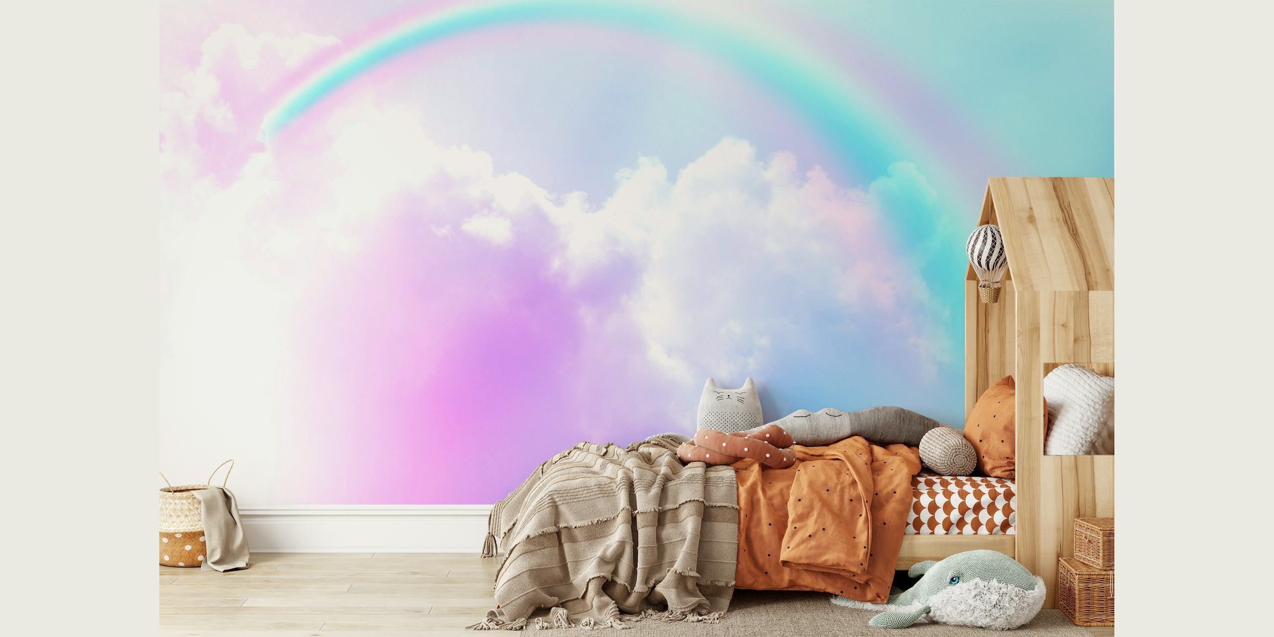 Magical rainbow clouds wallpaper