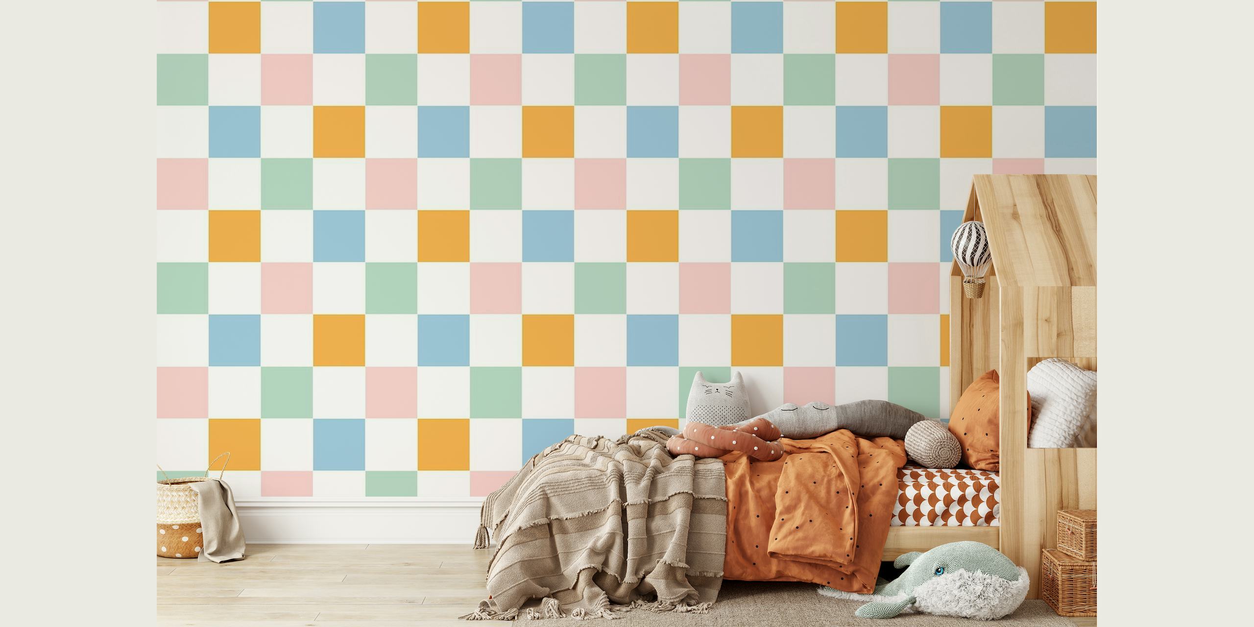 Colorful Gingham Pattern papel de parede