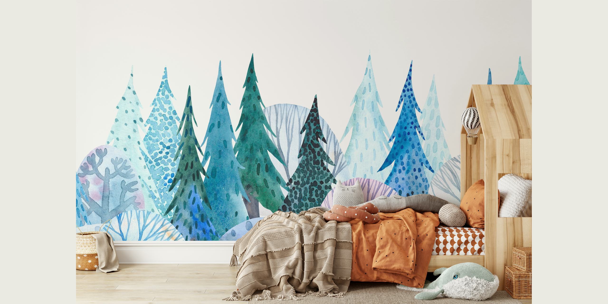 Magical winter forest tapetti huoneessa