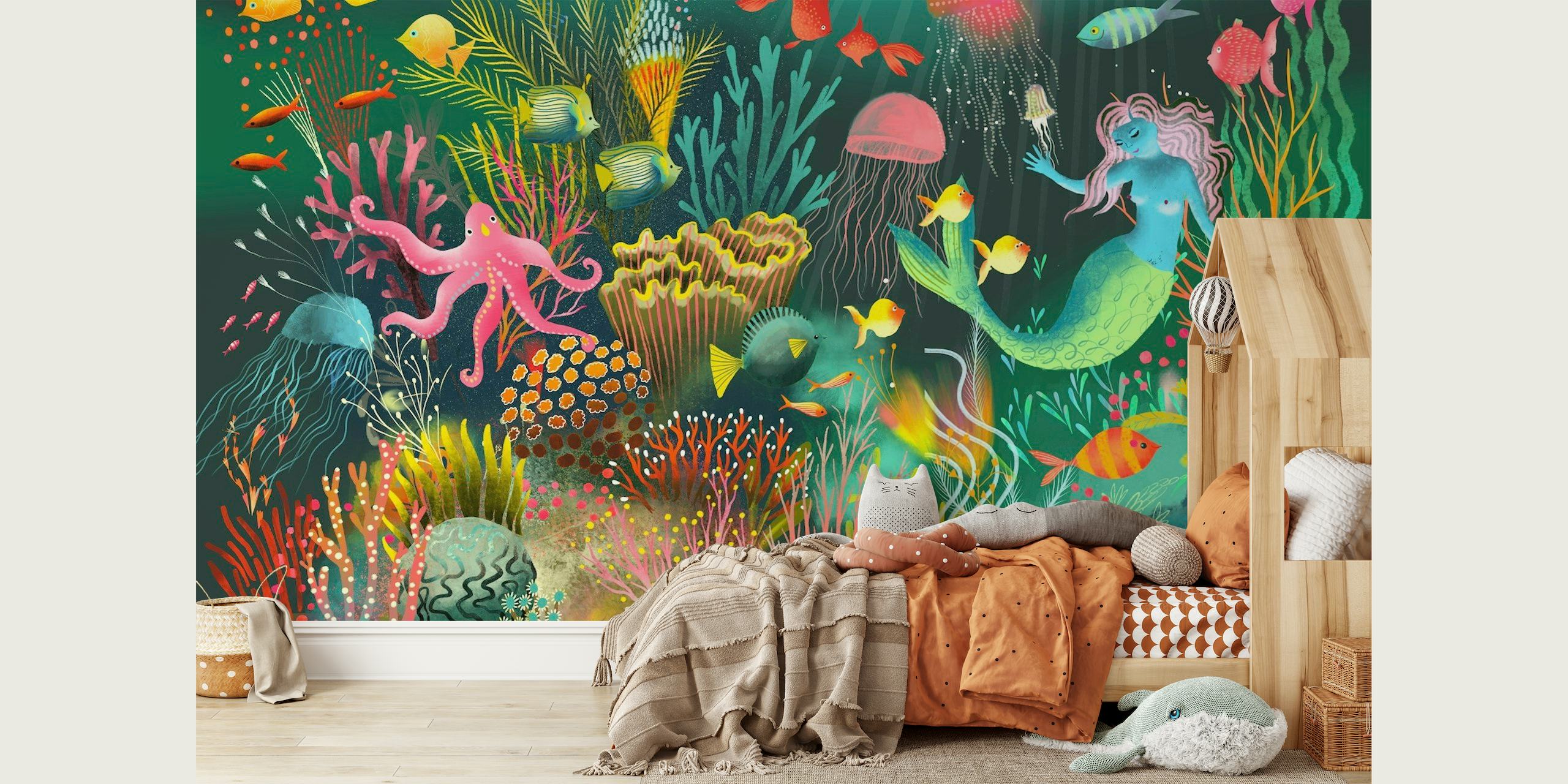 Underwater magic mermaid world wallpaper