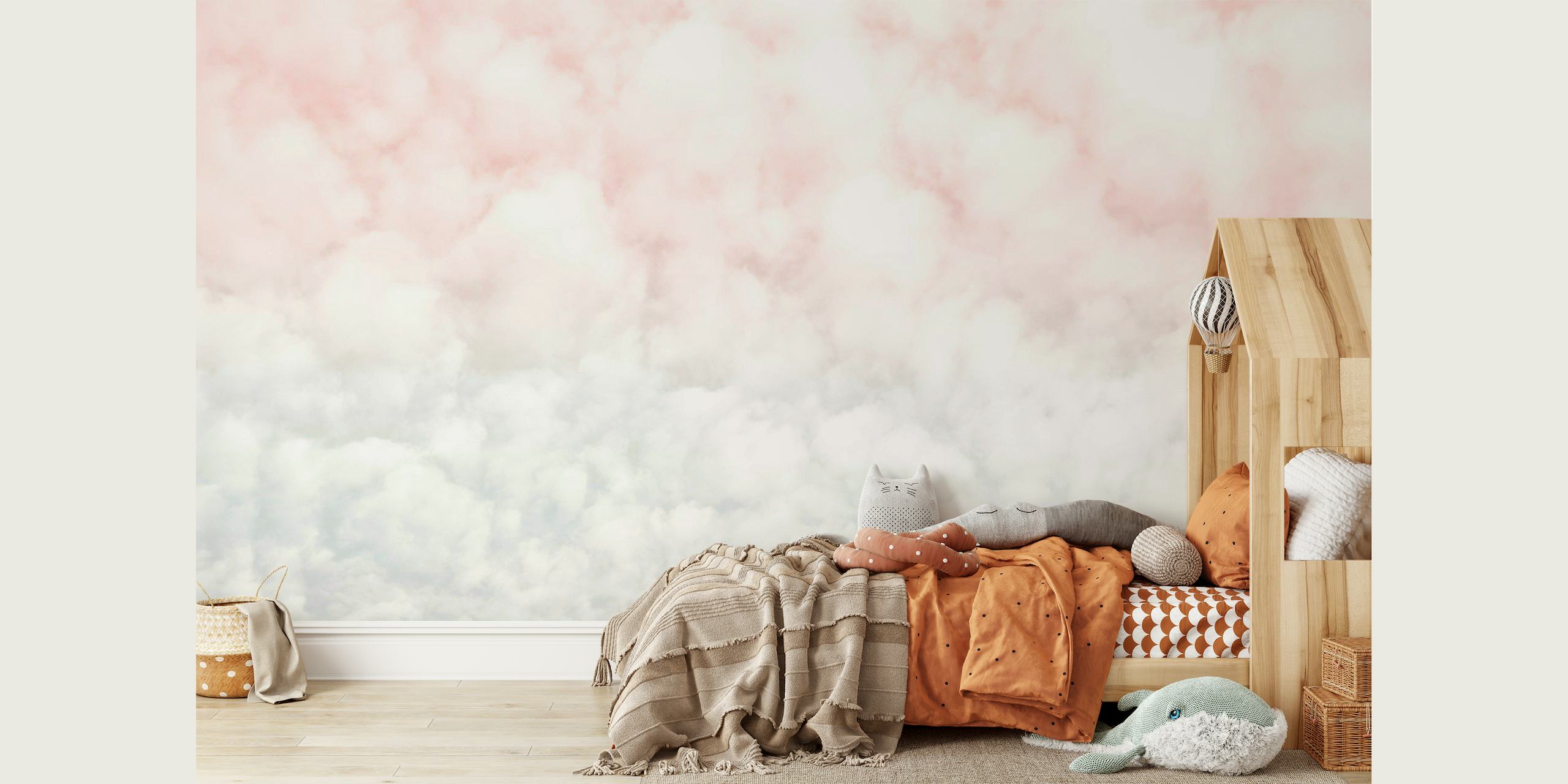 Blush Gray Clouds 1 papel de parede
