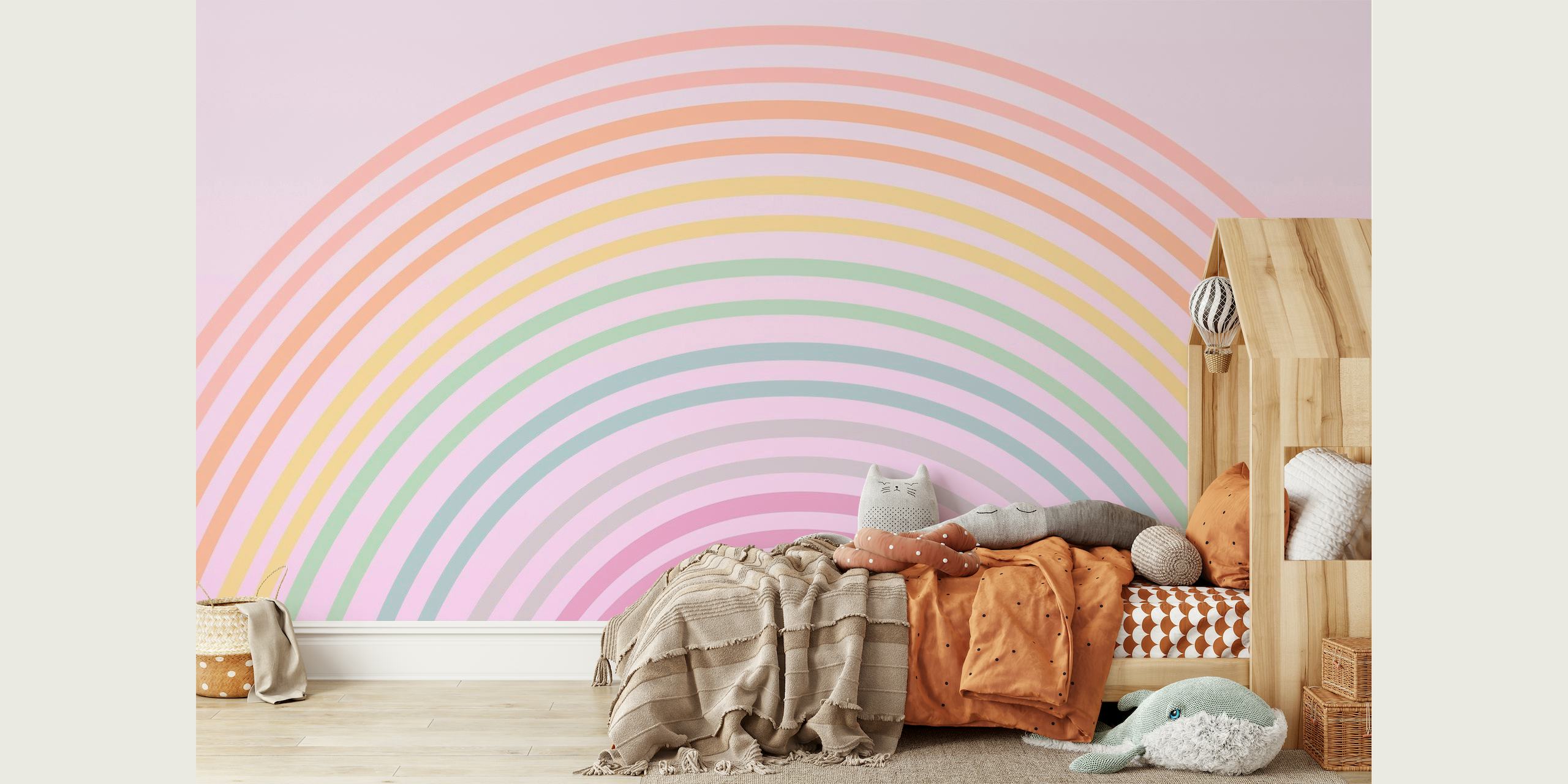 Happy Pastel Boho Rainbow behang