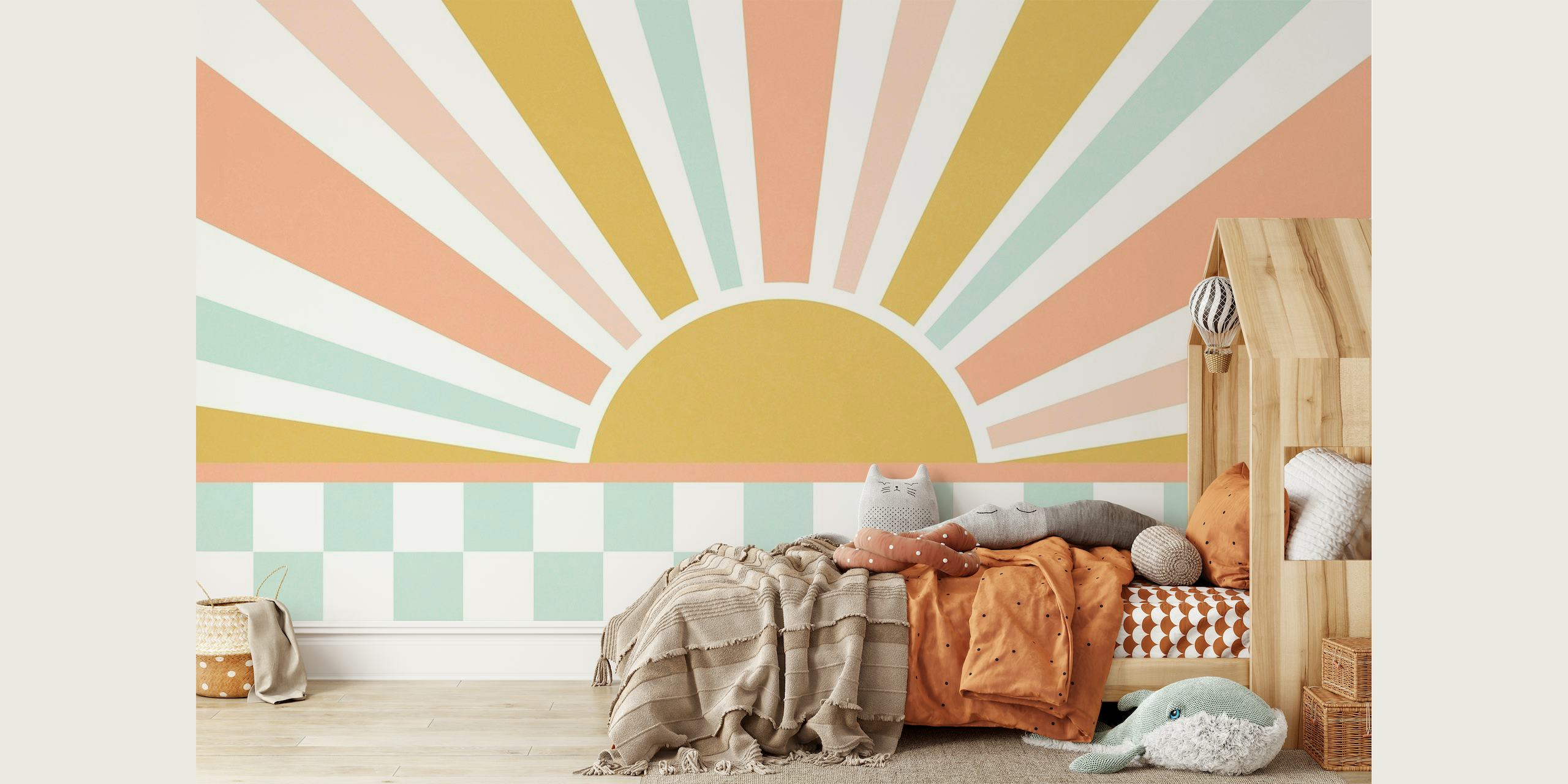 Boho Sun Check Pattern wallpaper