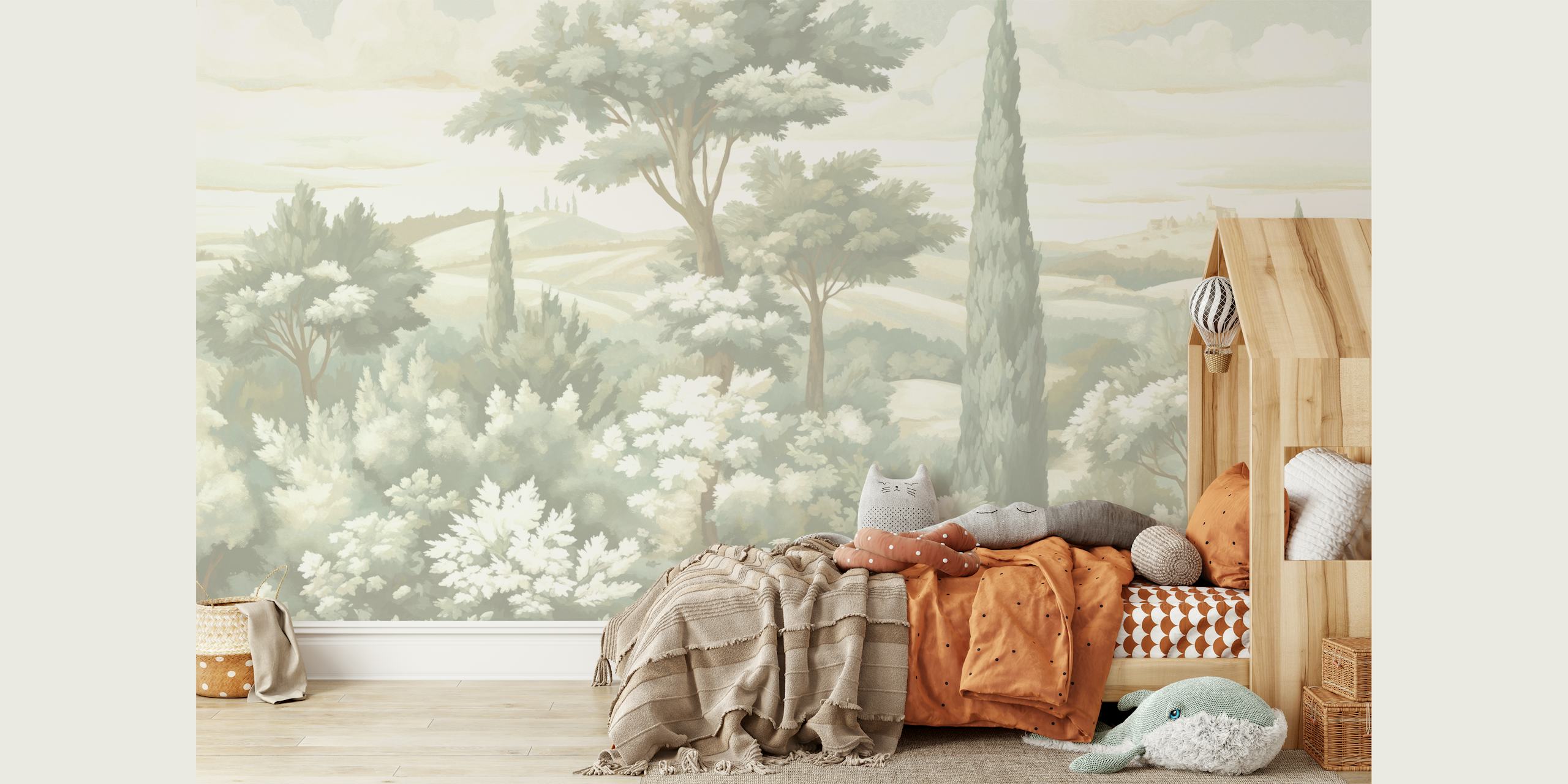 Tuscany Baroque Painting wallpaper in a room