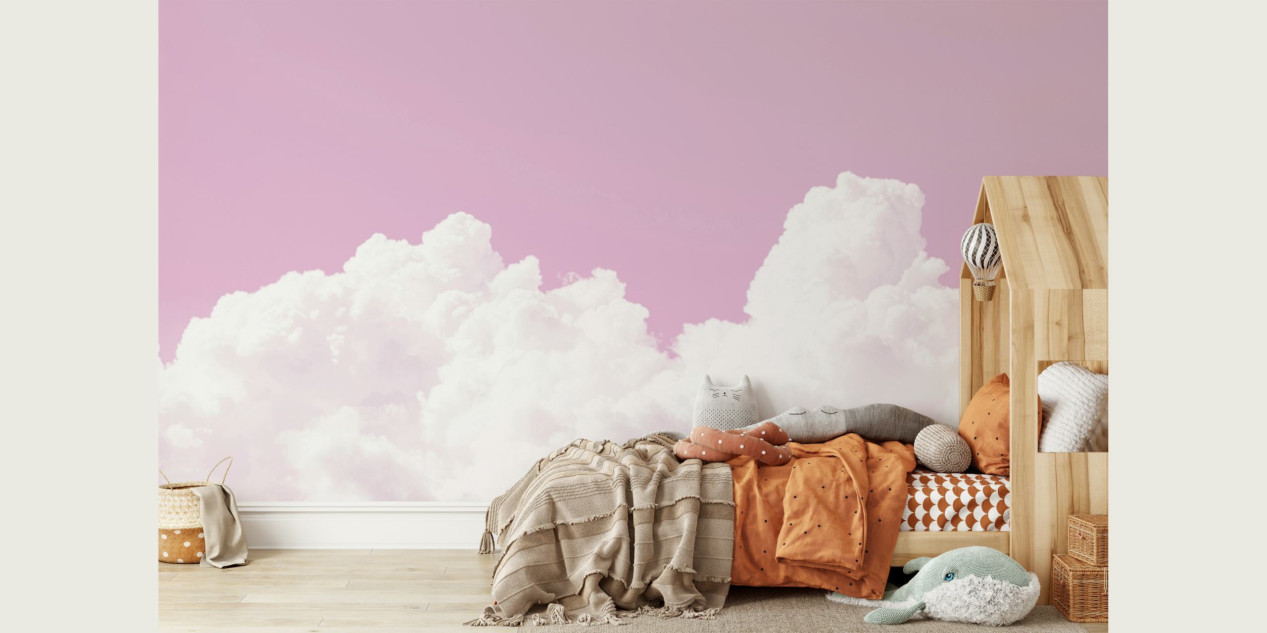 Dreamy Pink Clouds tapet i ett rum