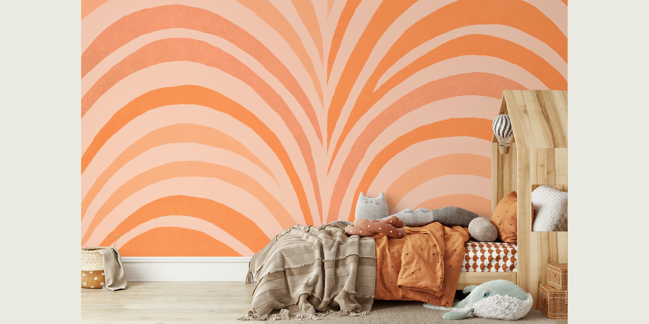 Papel tapiz Boho bow shapes en una habitación