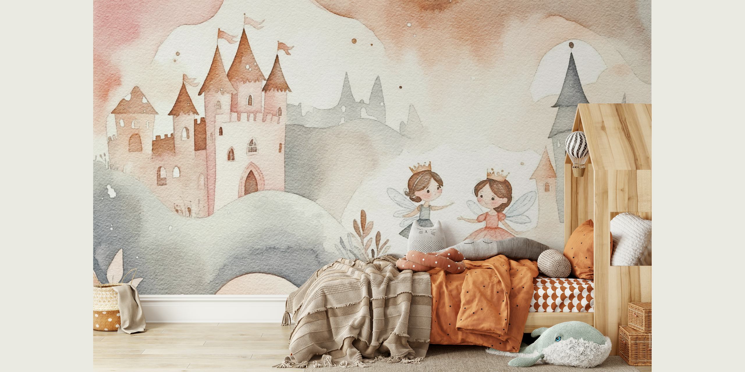 Fairytale castles and princess wallpaper em um quarto