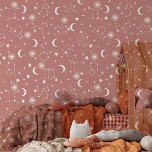 Stars and Constellations Pink