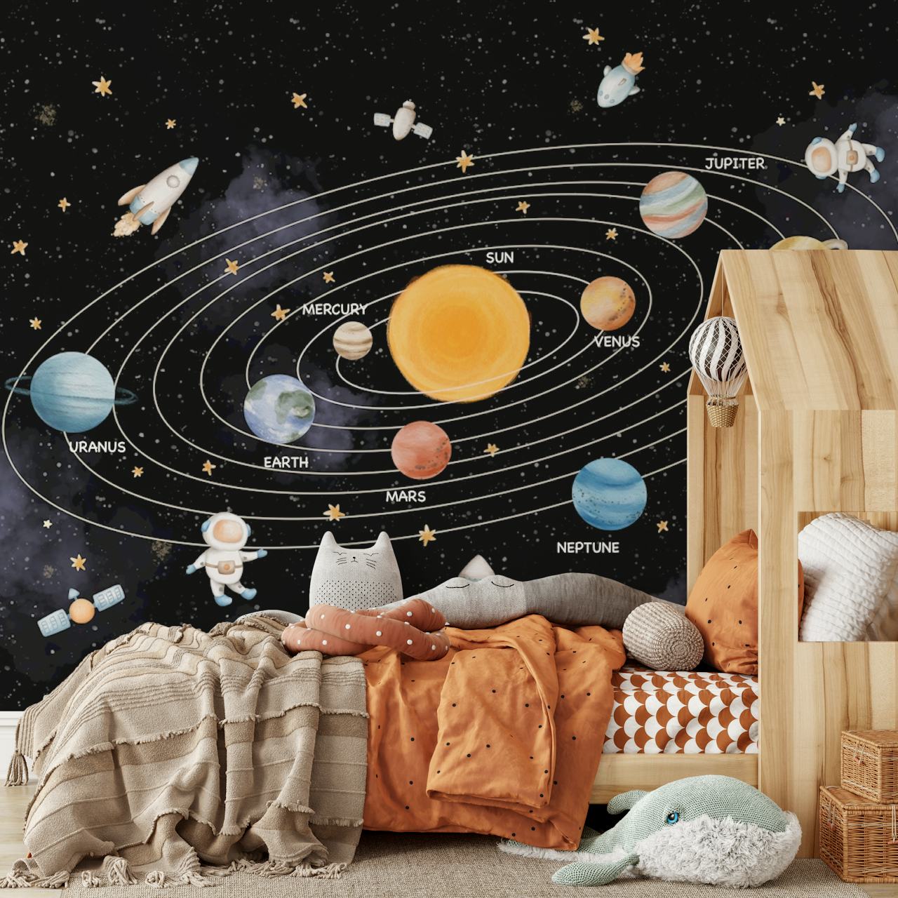 Galactic Learning wallpaper in una stanza elegante