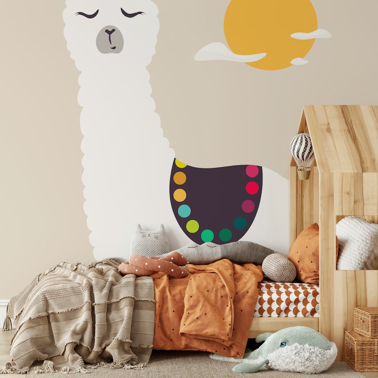 Alpaca tapeta u sobi
